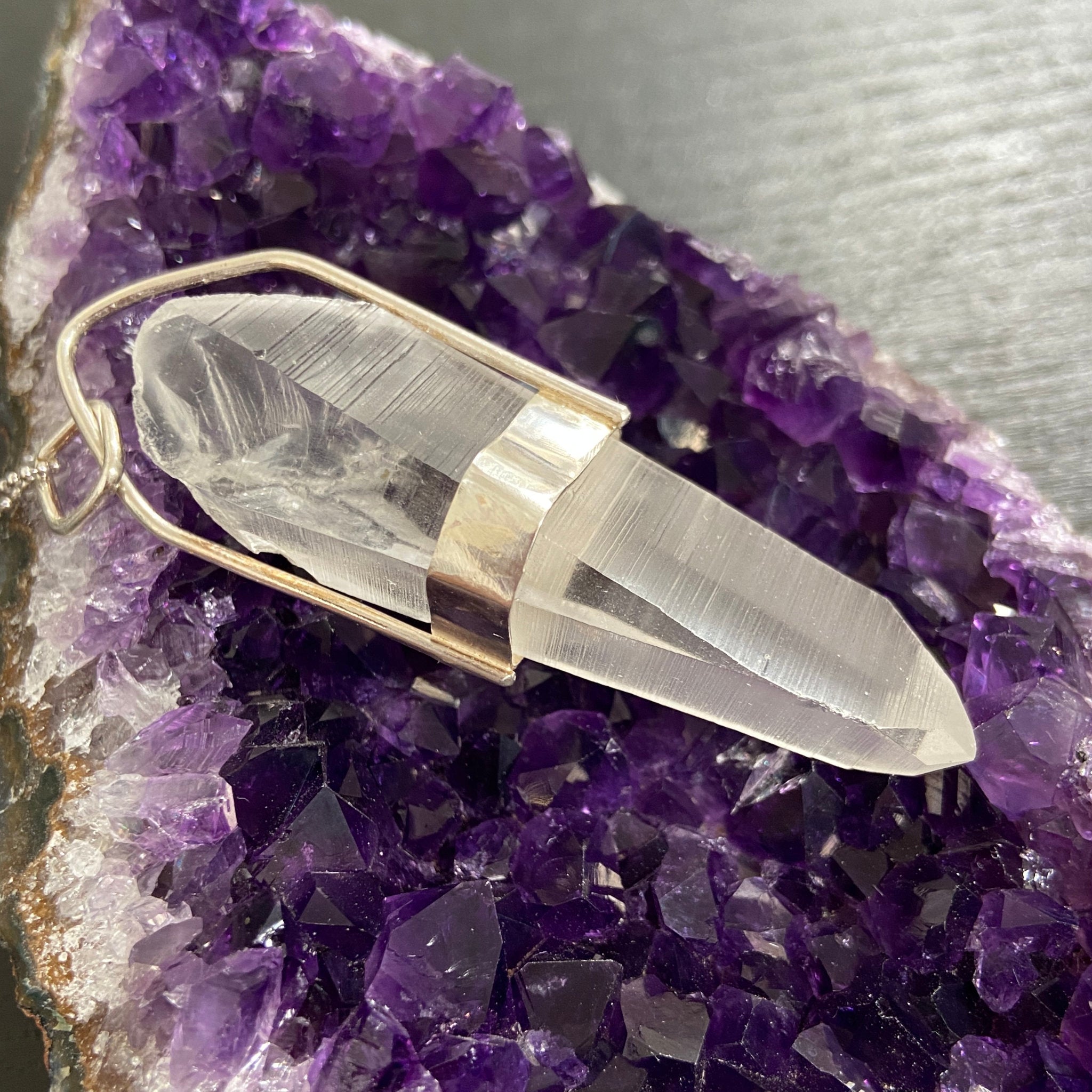 Clear Lemurian Seed Pendant — Song of the Sea Collection