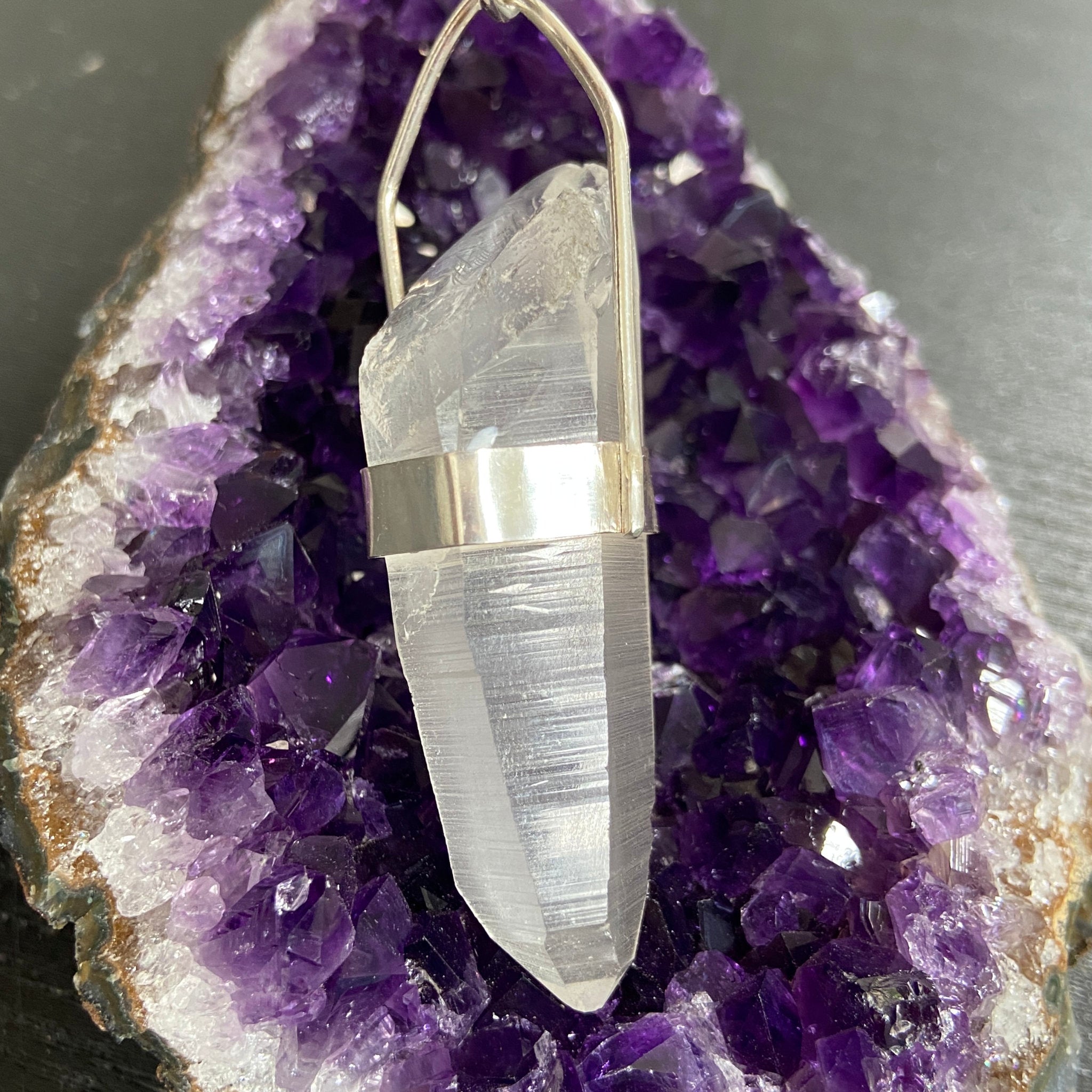 Clear Lemurian Seed Pendant — Song of the Sea Collection