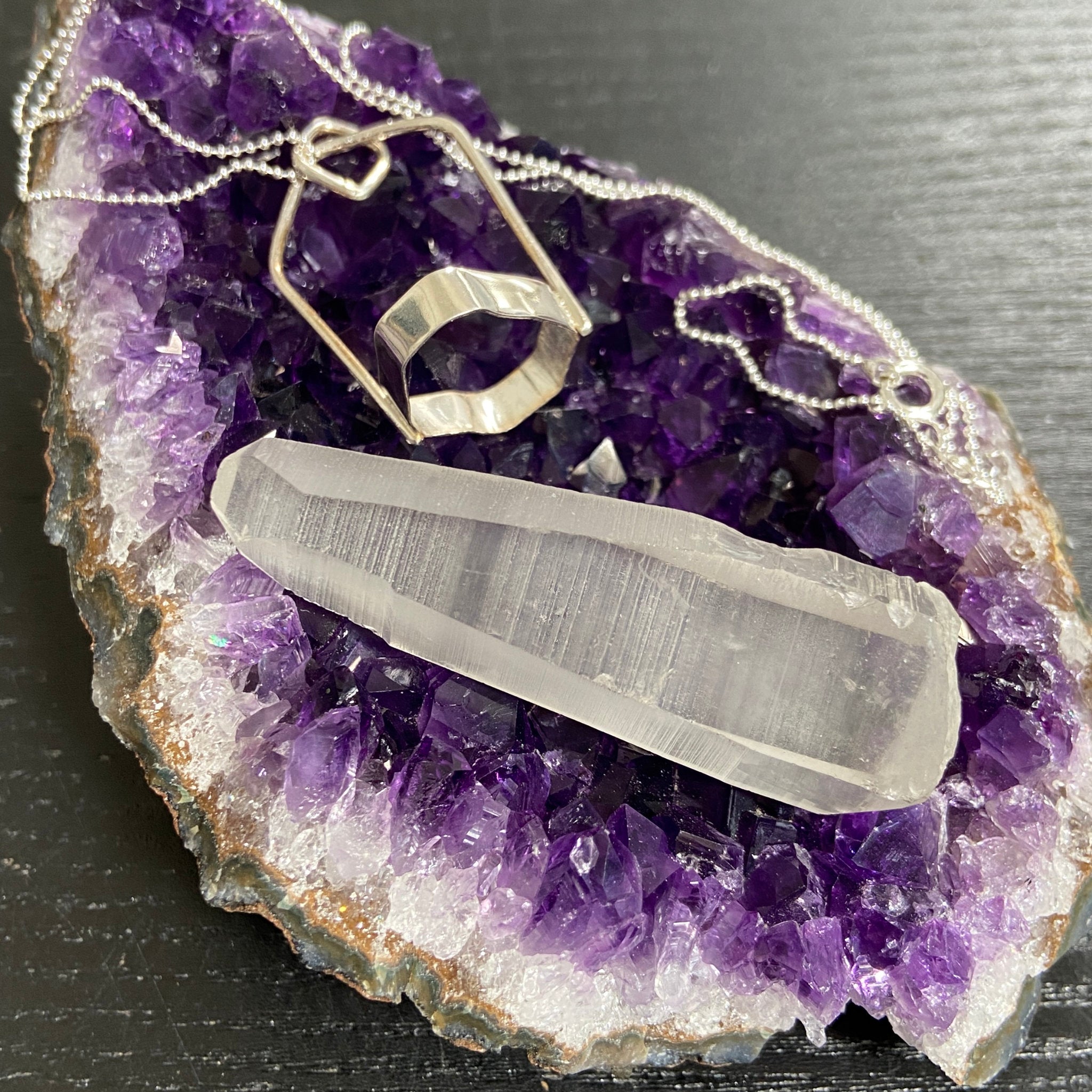Clear Lemurian Seed Pendant — Song of the Sea Collection