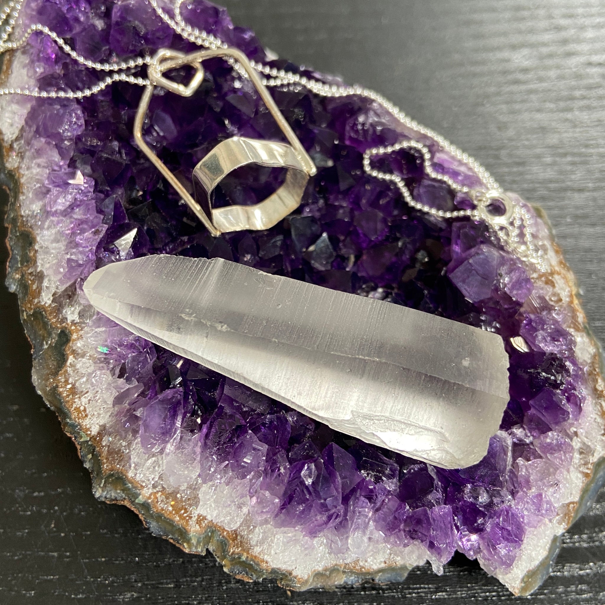 Clear Lemurian Seed Pendant — Song of the Sea Collection