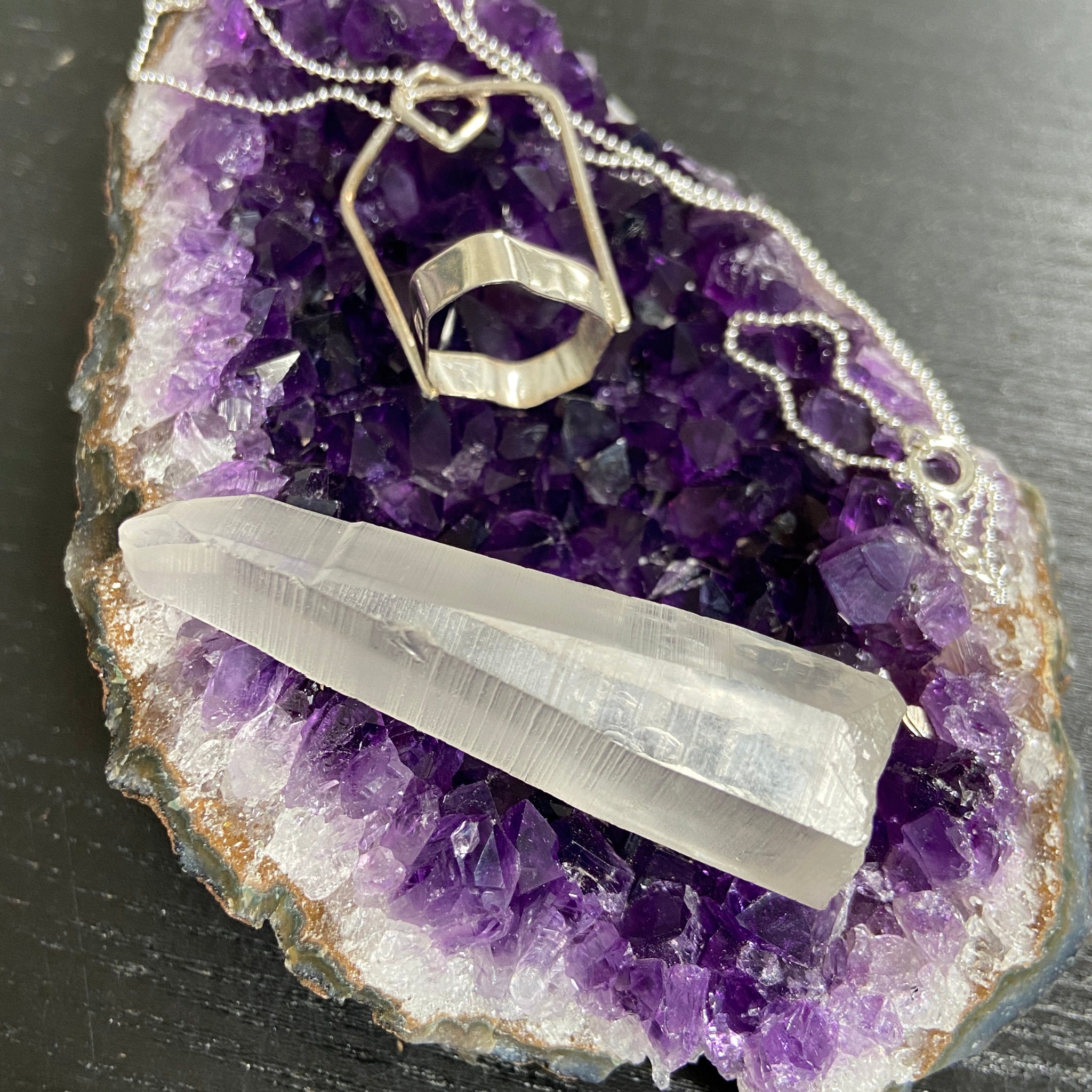Clear Lemurian Seed Pendant — Song of the Sea Collection