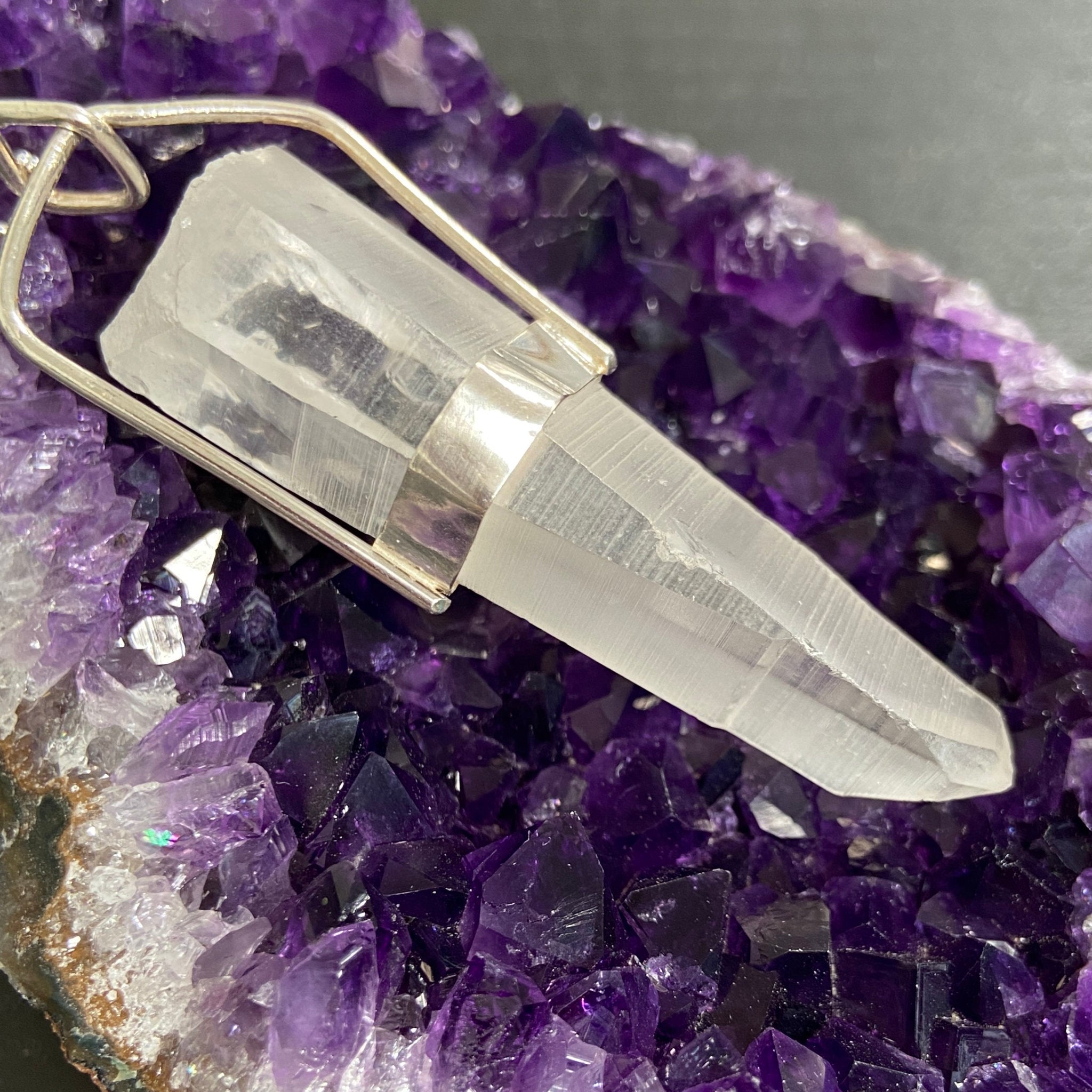 Clear Lemurian Seed Pendant — Song of the Sea Collection