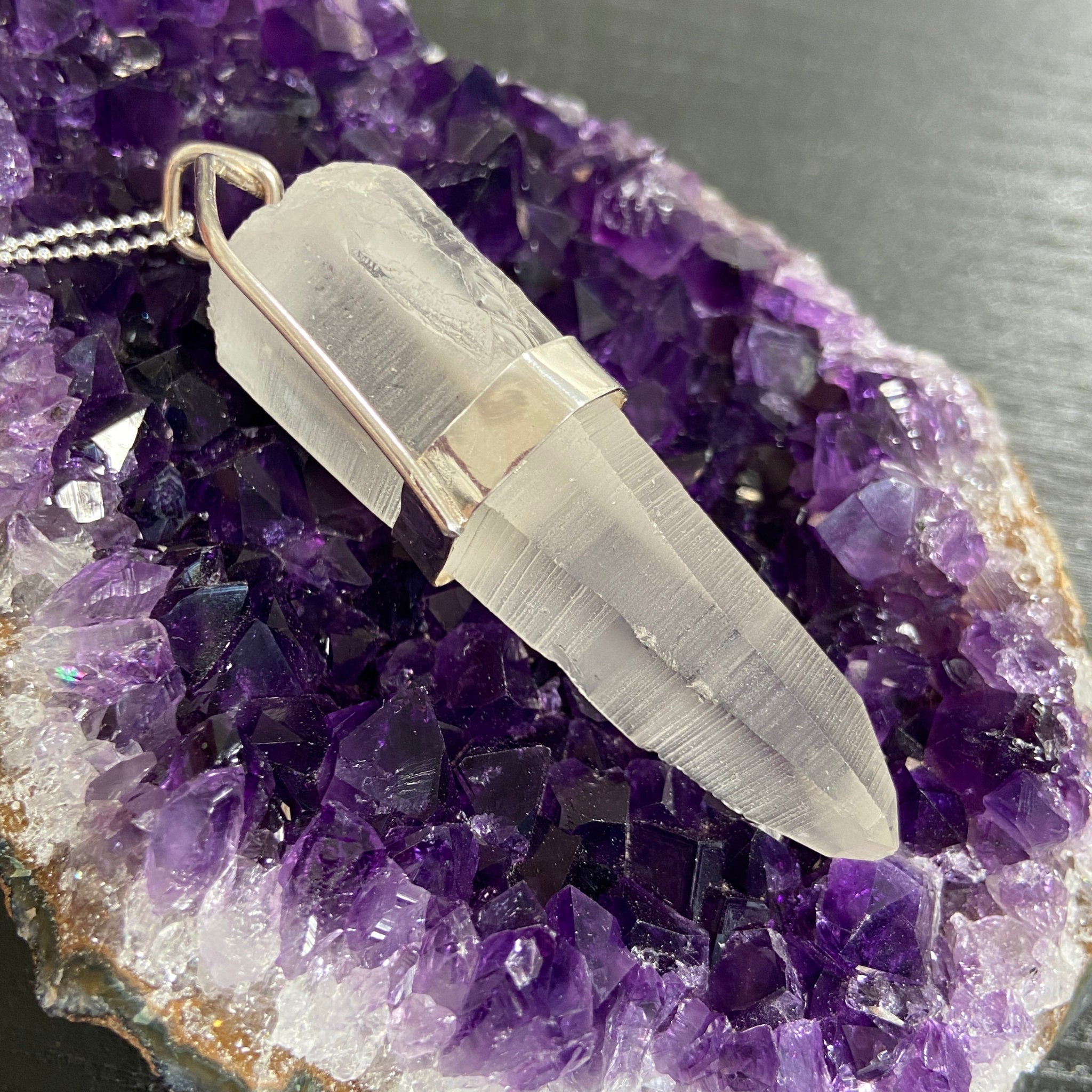 Clear Lemurian Seed Pendant — Song of the Sea Collection