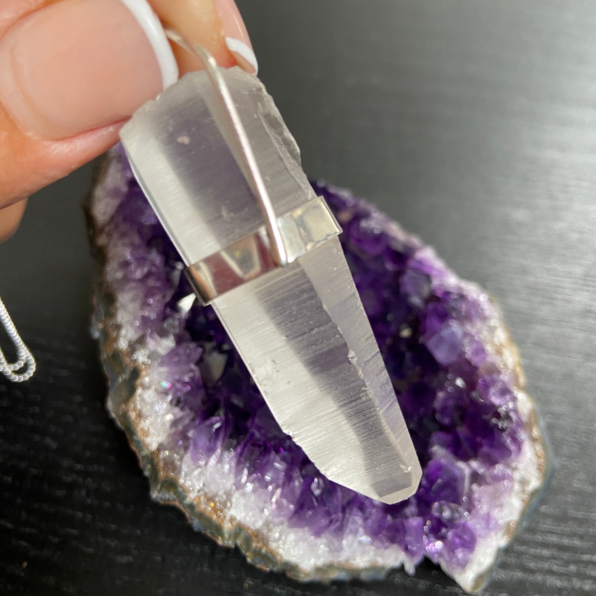 Clear Lemurian Seed Pendant — Song of the Sea Collection