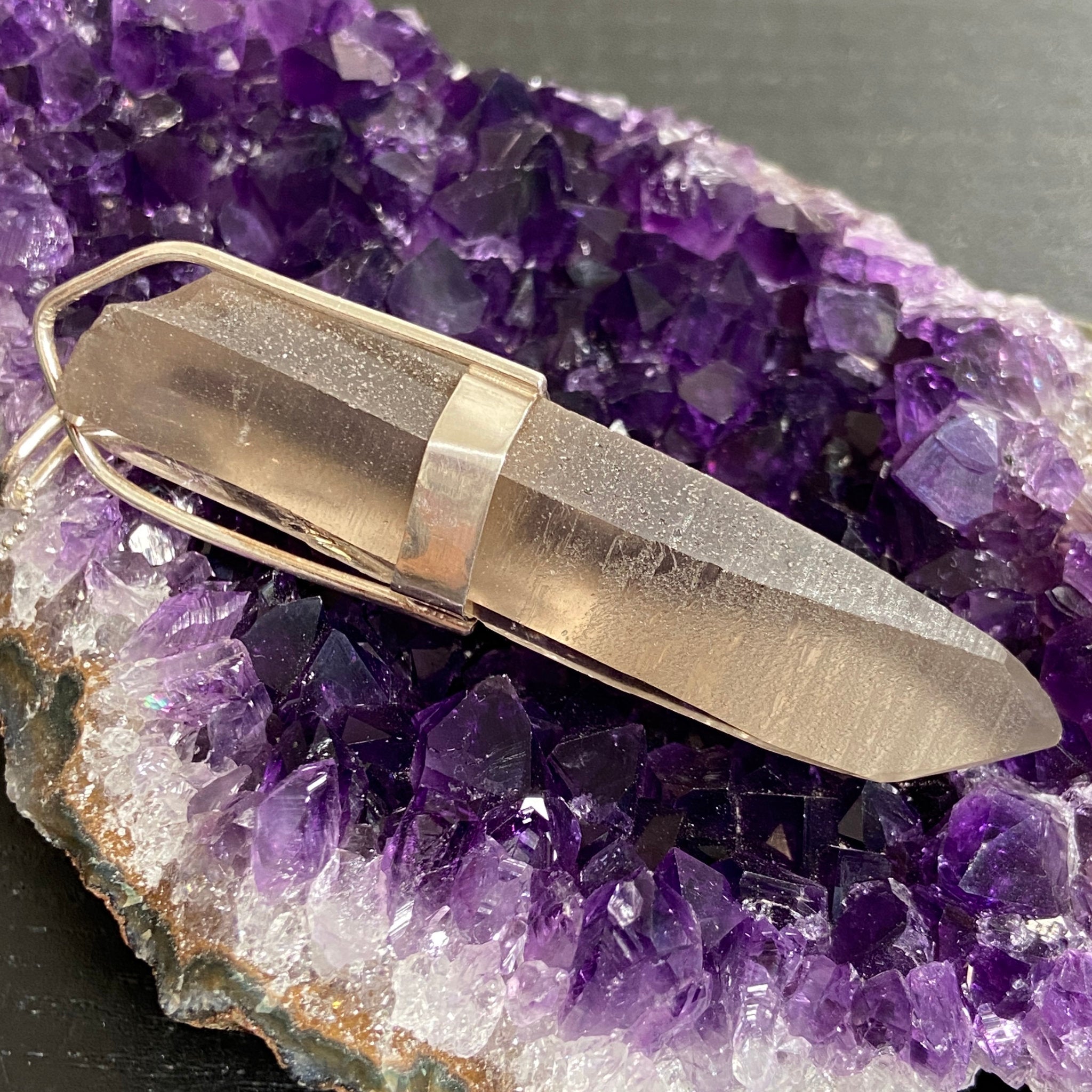 Smoky Lemurian Seed Pendant — Song of the Sea Collection