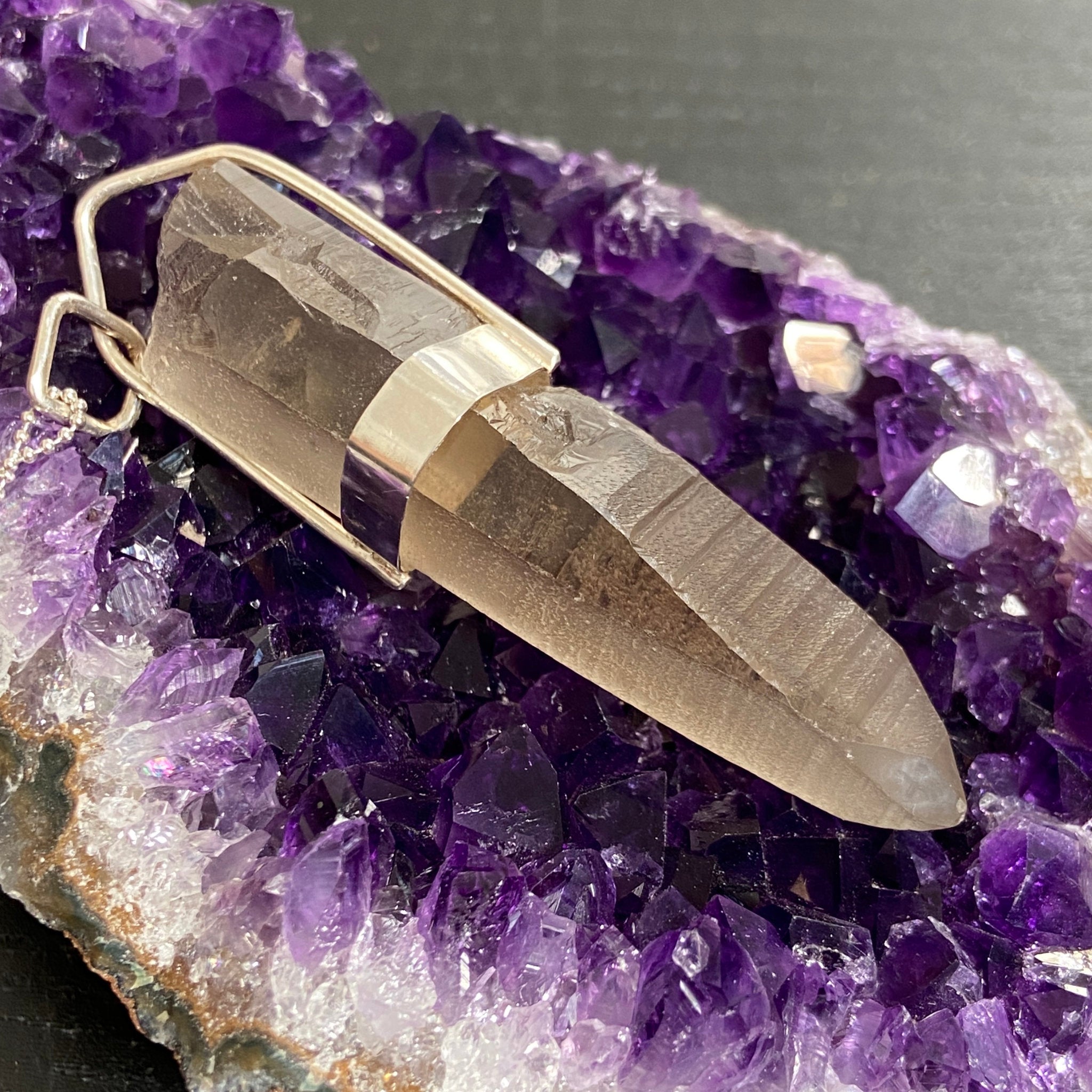 Smoky Lemurian Seed Pendant — Song of the Sea Collection