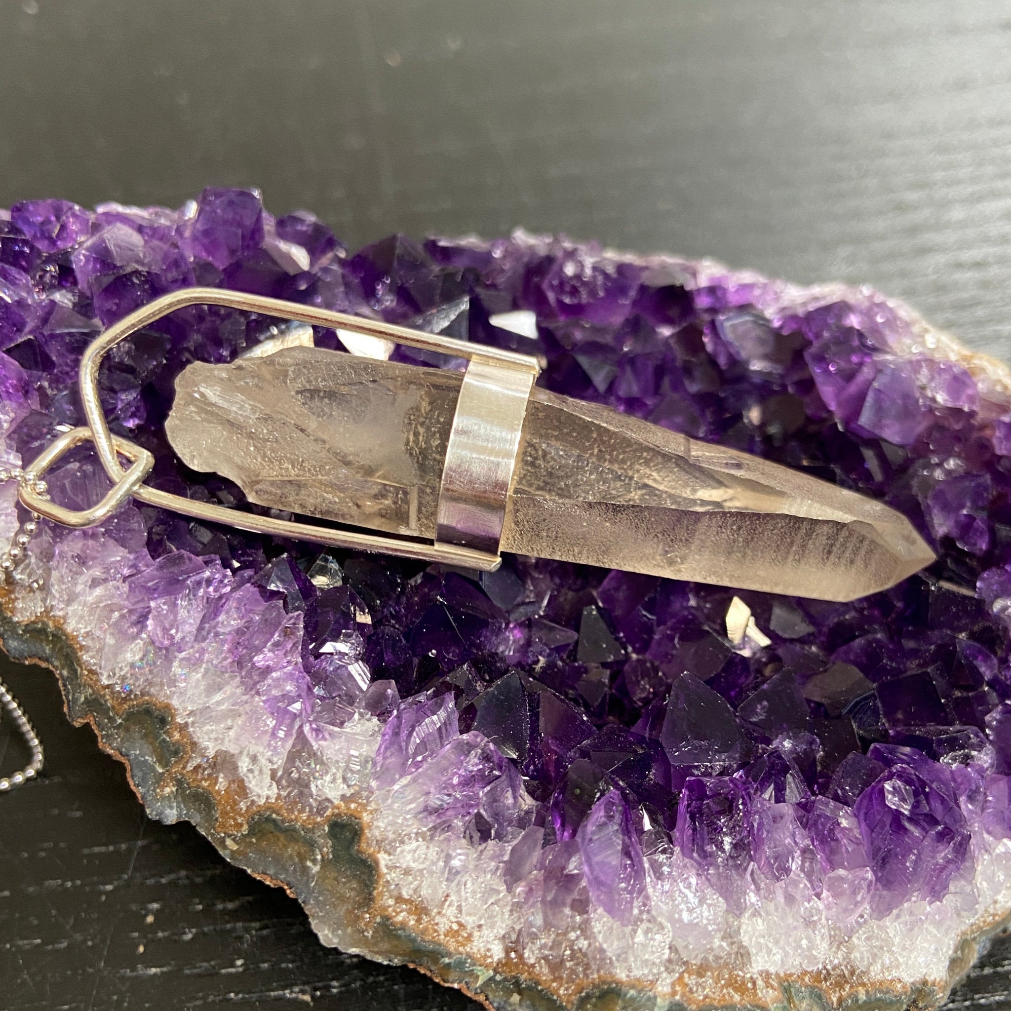 Smoky Lemurian Seed Pendant — Song of the Sea Collection