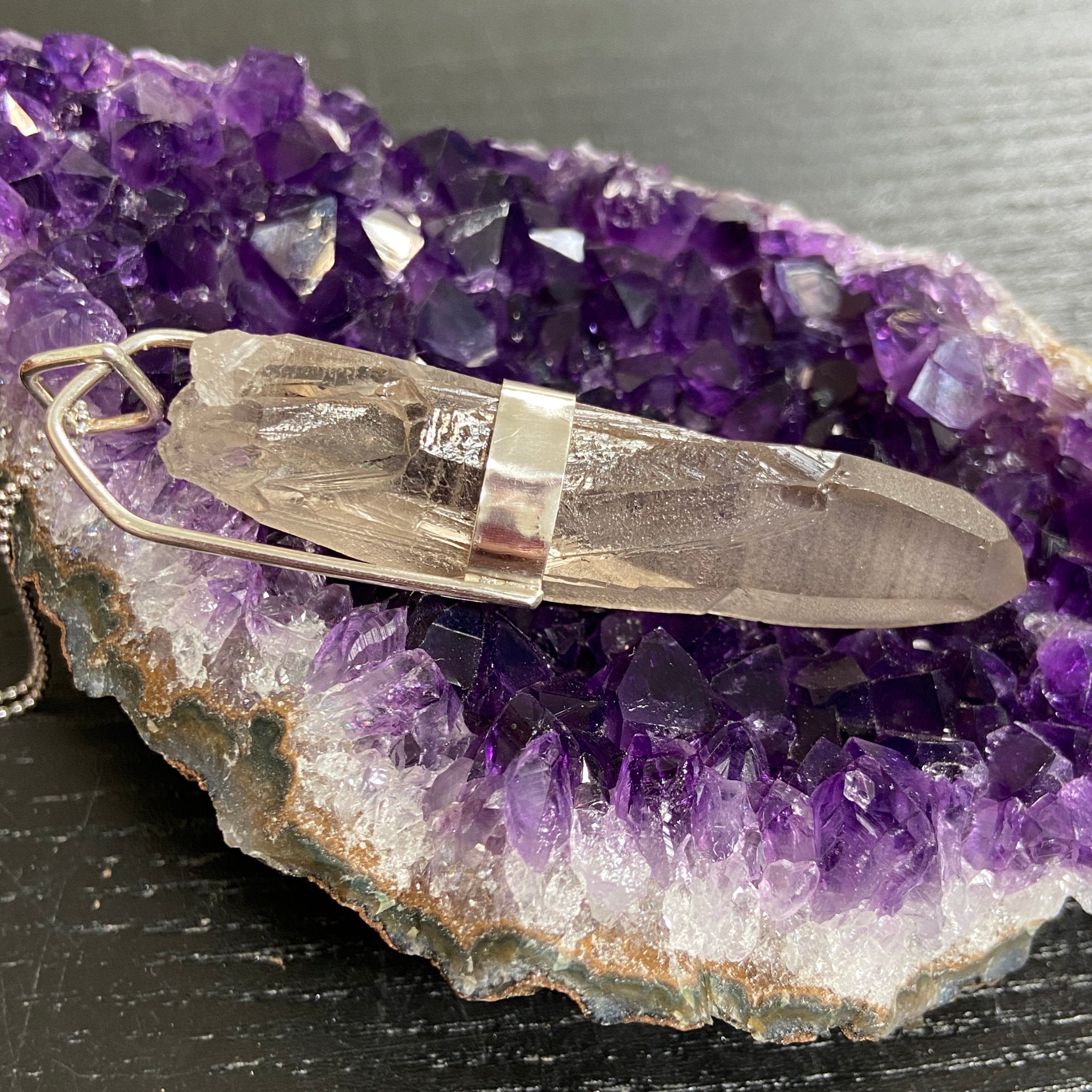 Smoky Lemurian Seed Pendant — Song of the Sea Collection
