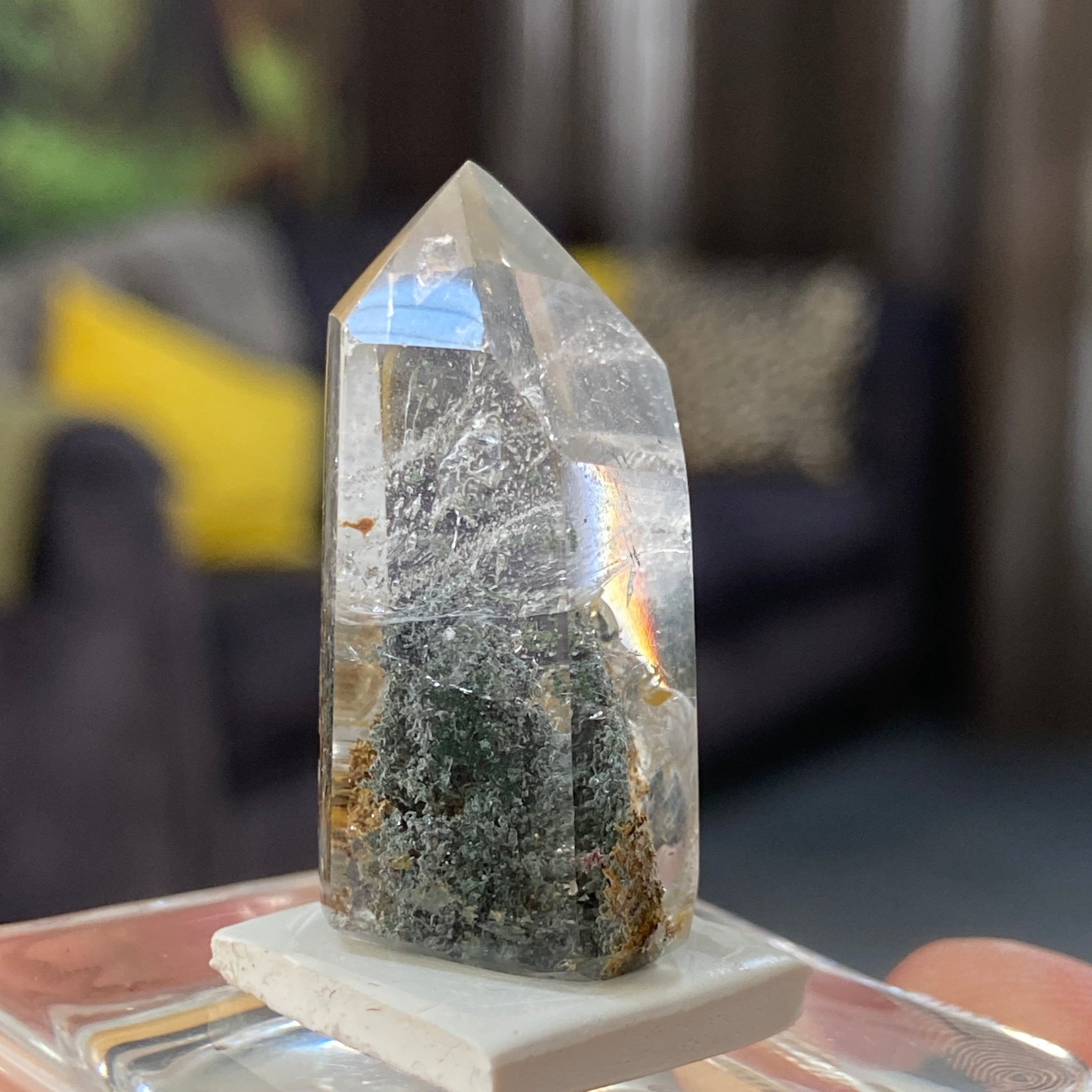 Actinolite Phantom Quartz Tower – Madagascar