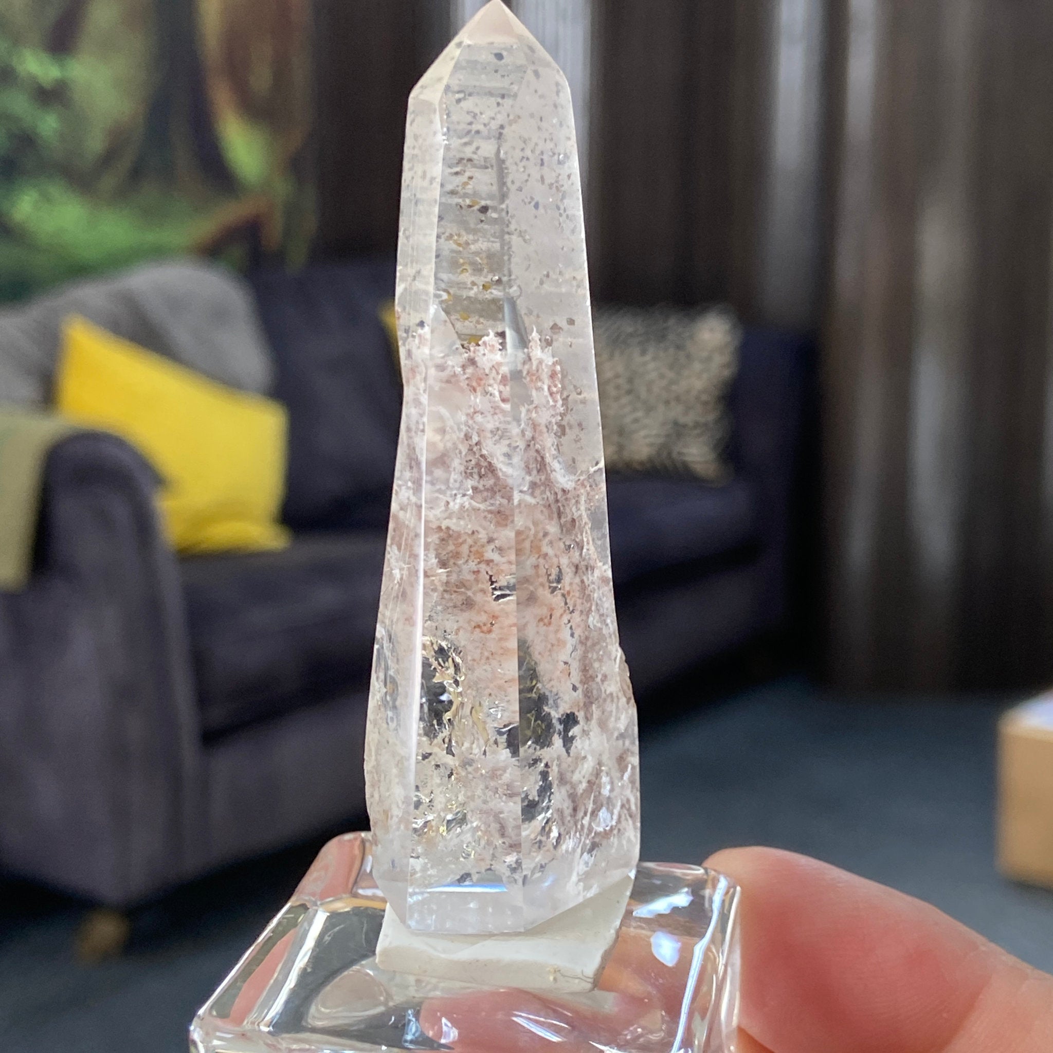 Polished Hematite Quartz Tower – Madagascar