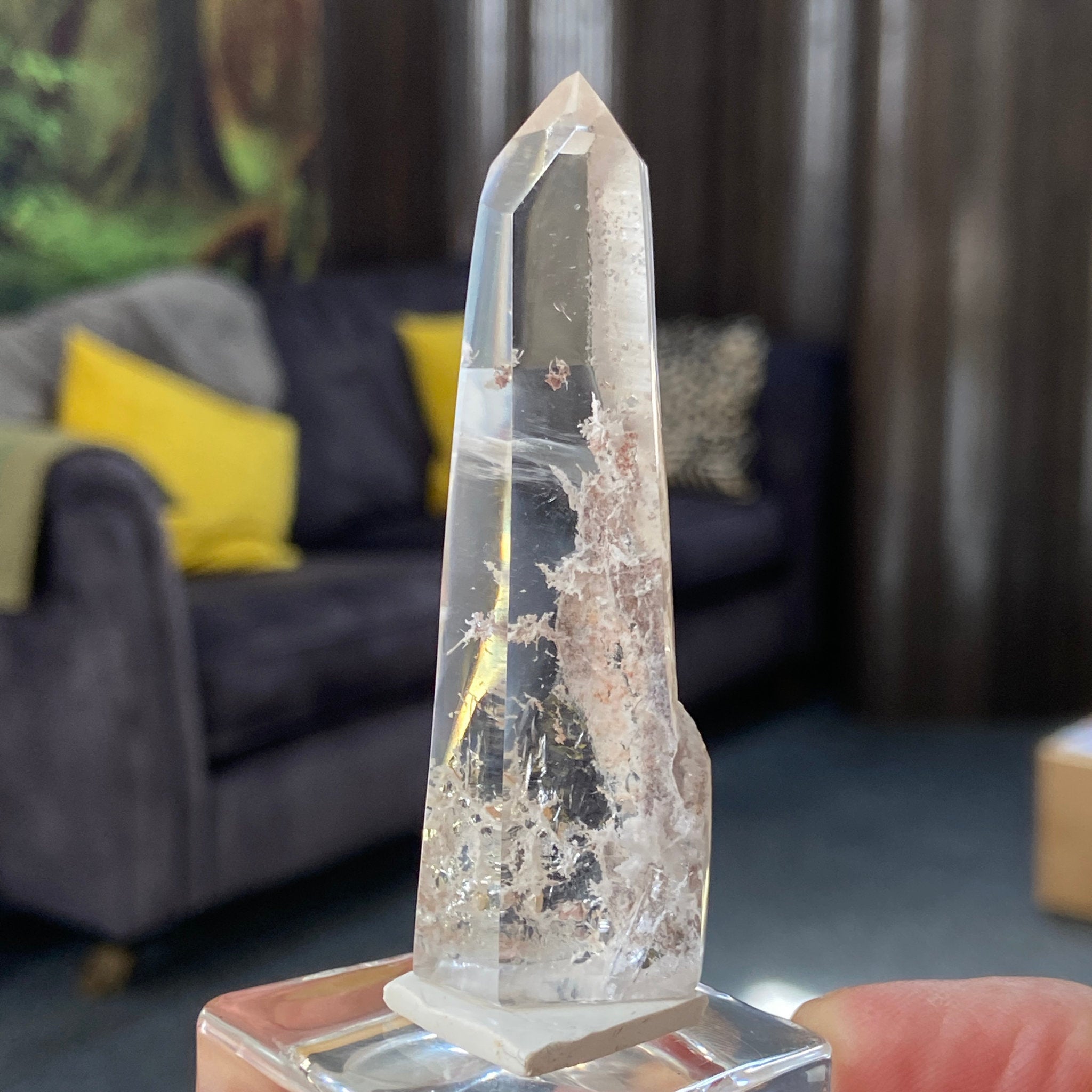 Polished Hematite Quartz Tower – Madagascar