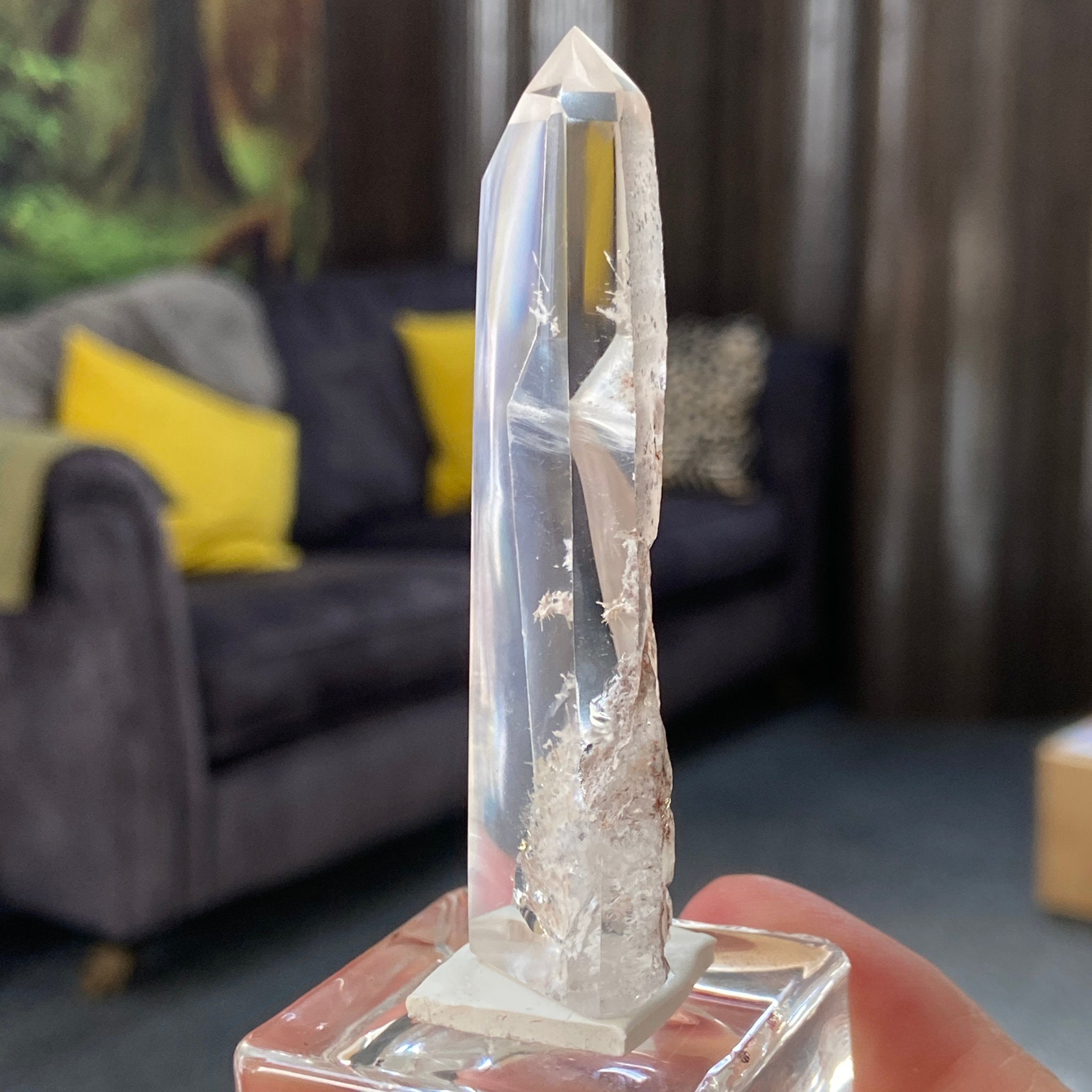 Polished Hematite Quartz Tower – Madagascar