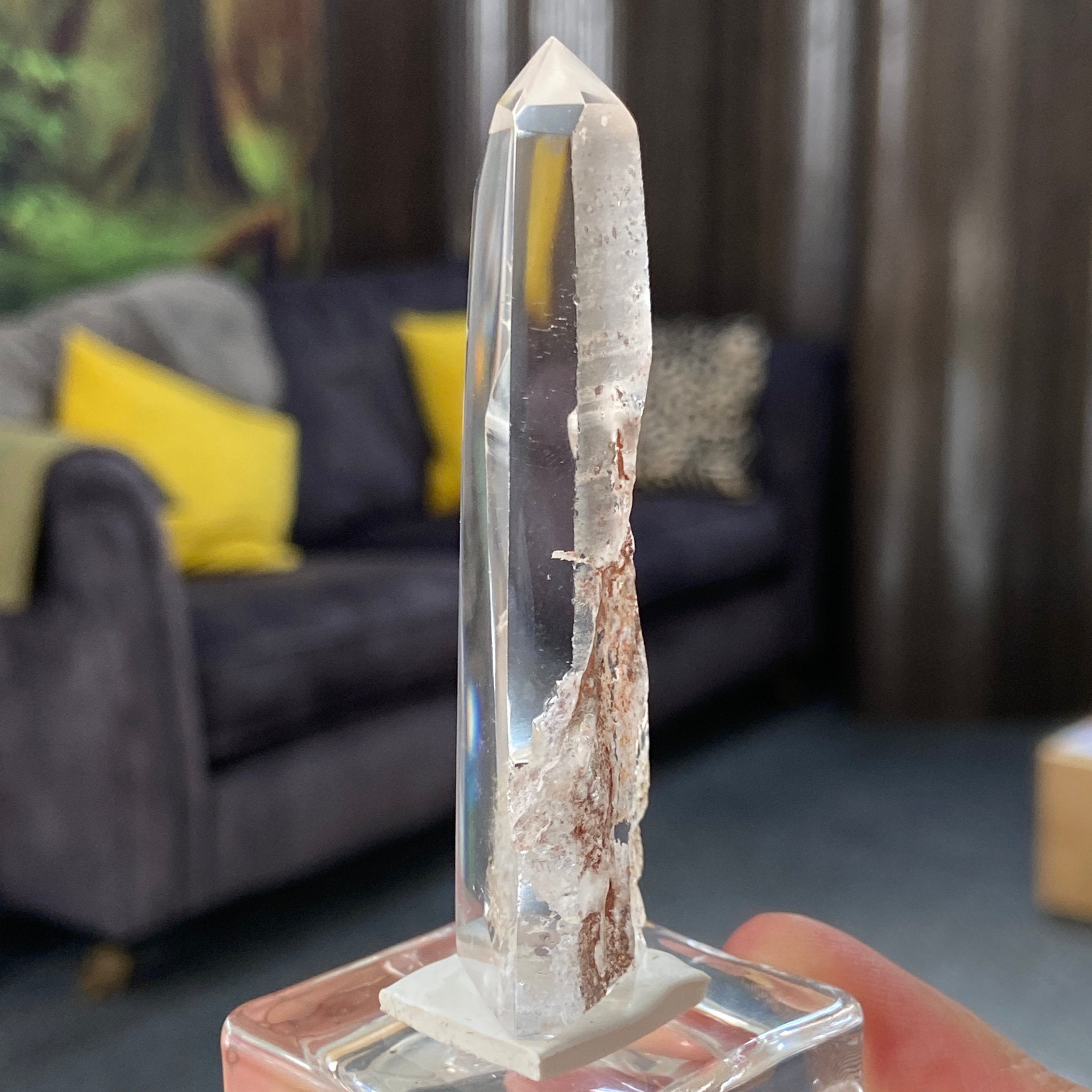 Polished Hematite Quartz Tower – Madagascar