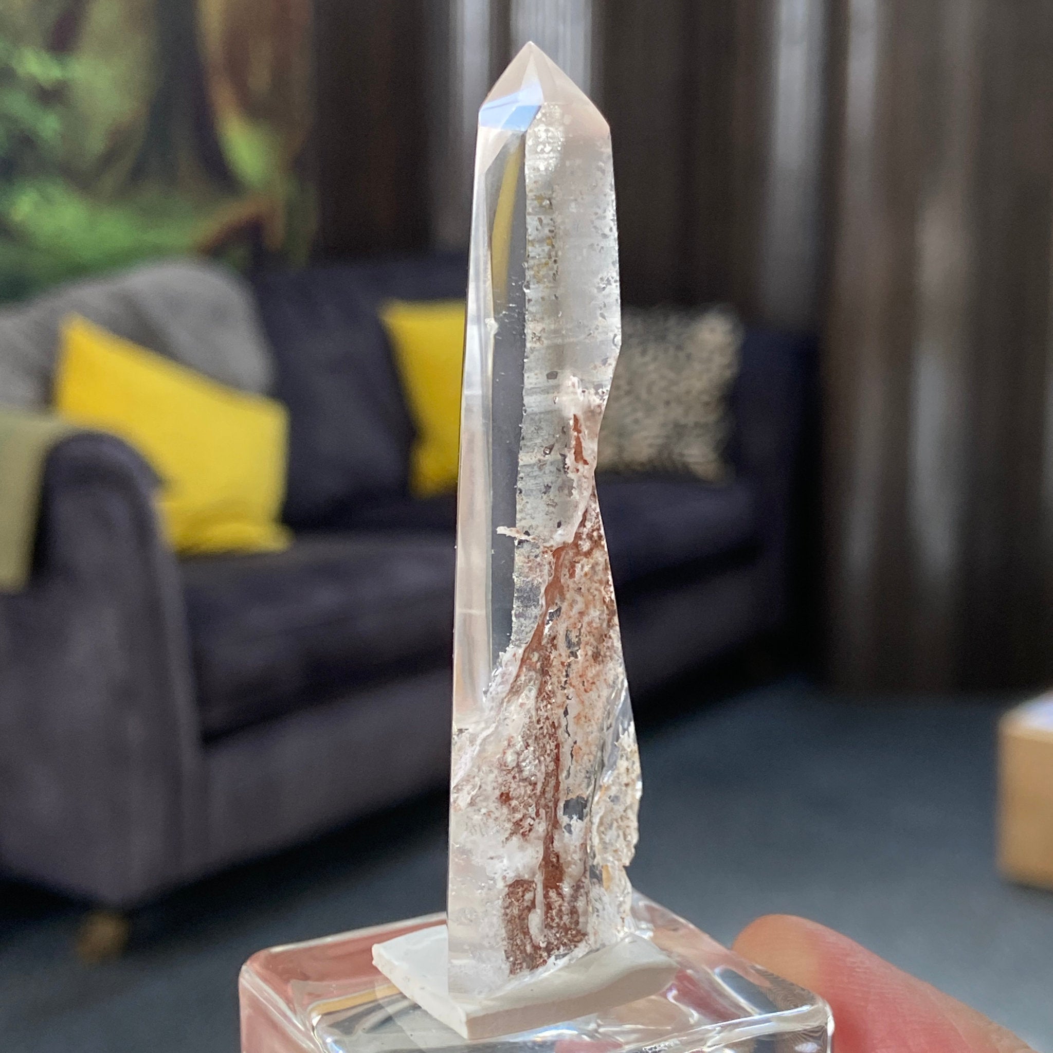 Polished Hematite Quartz Tower – Madagascar