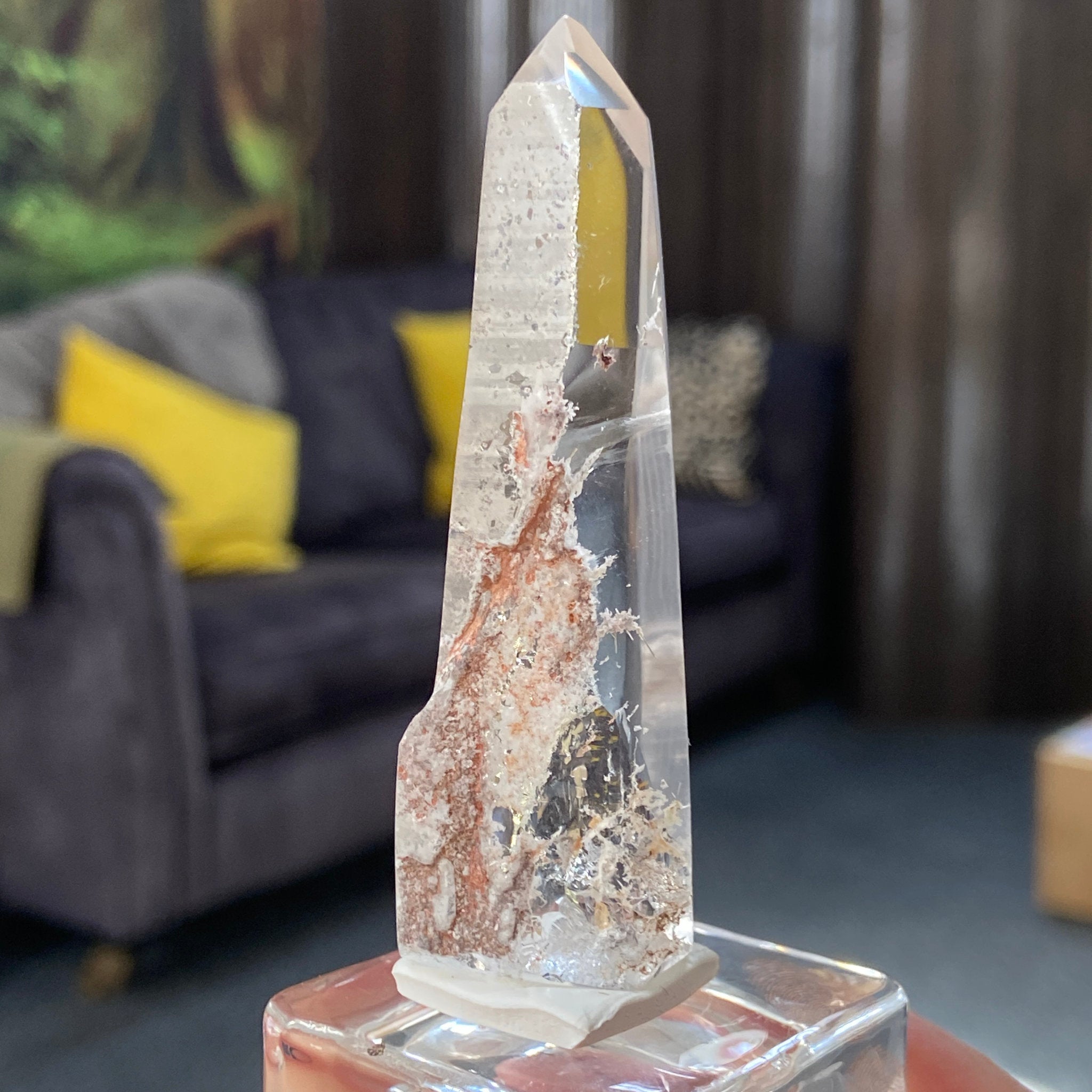 Polished Hematite Quartz Tower – Madagascar