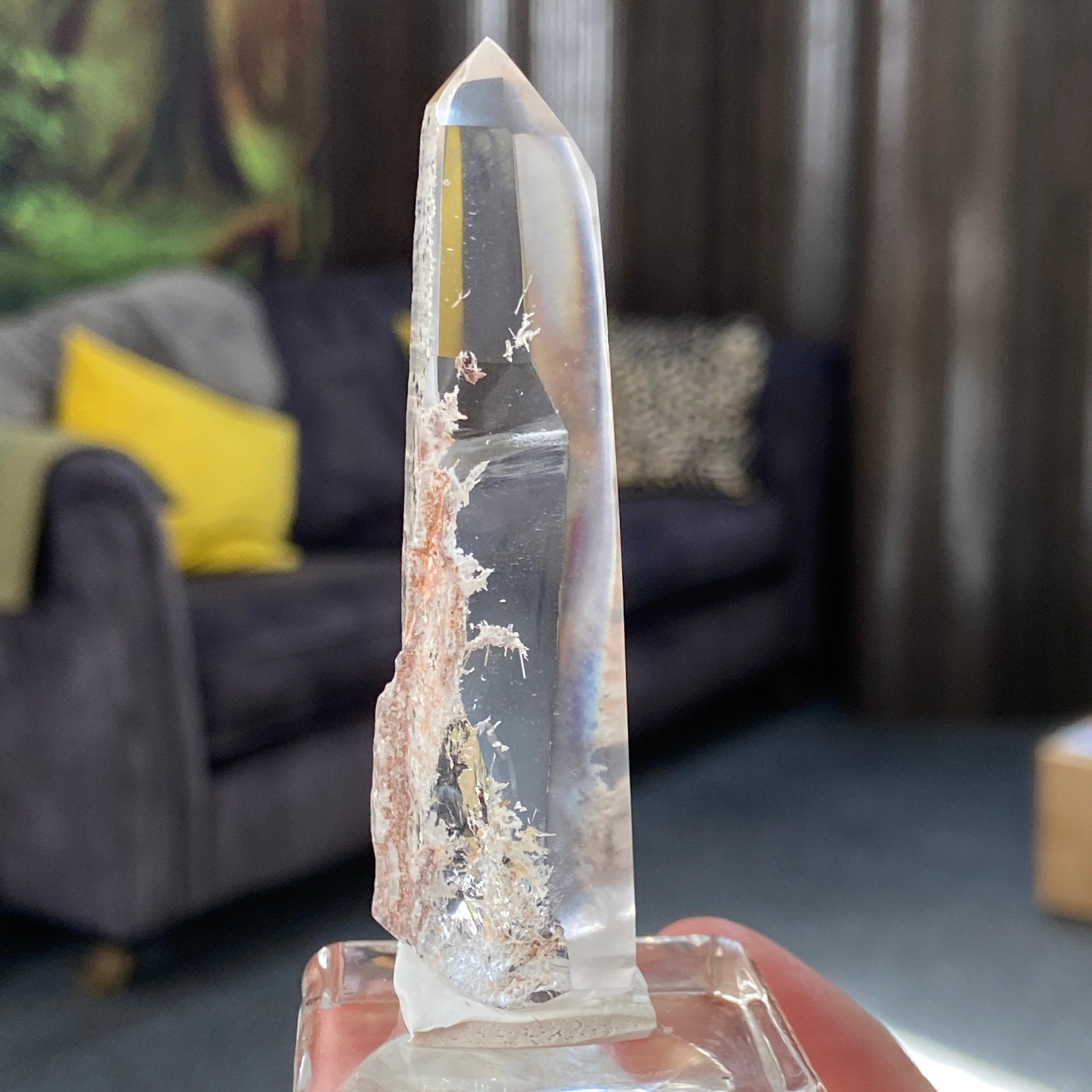 Polished Hematite Quartz Tower – Madagascar