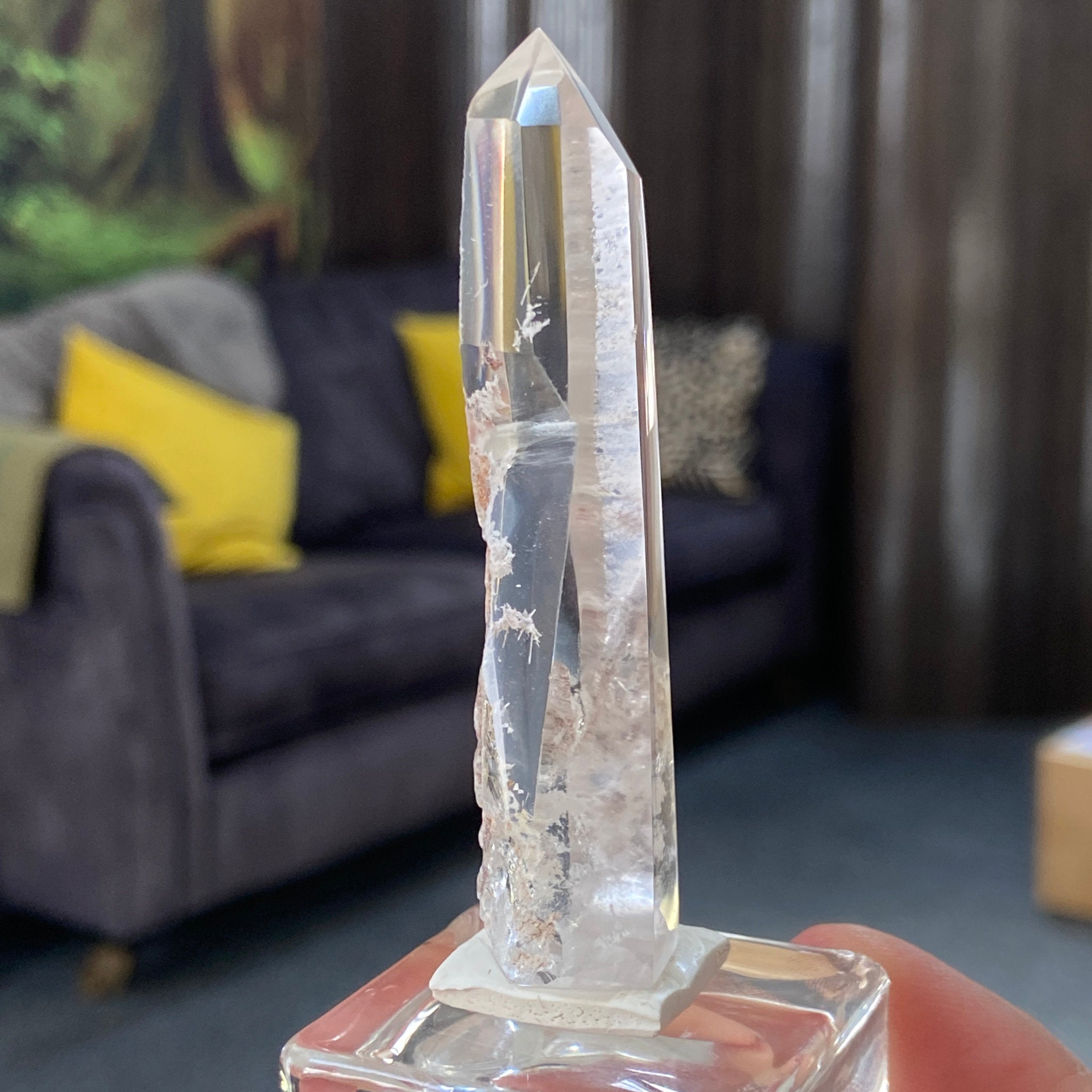 Polished Hematite Quartz Tower – Madagascar
