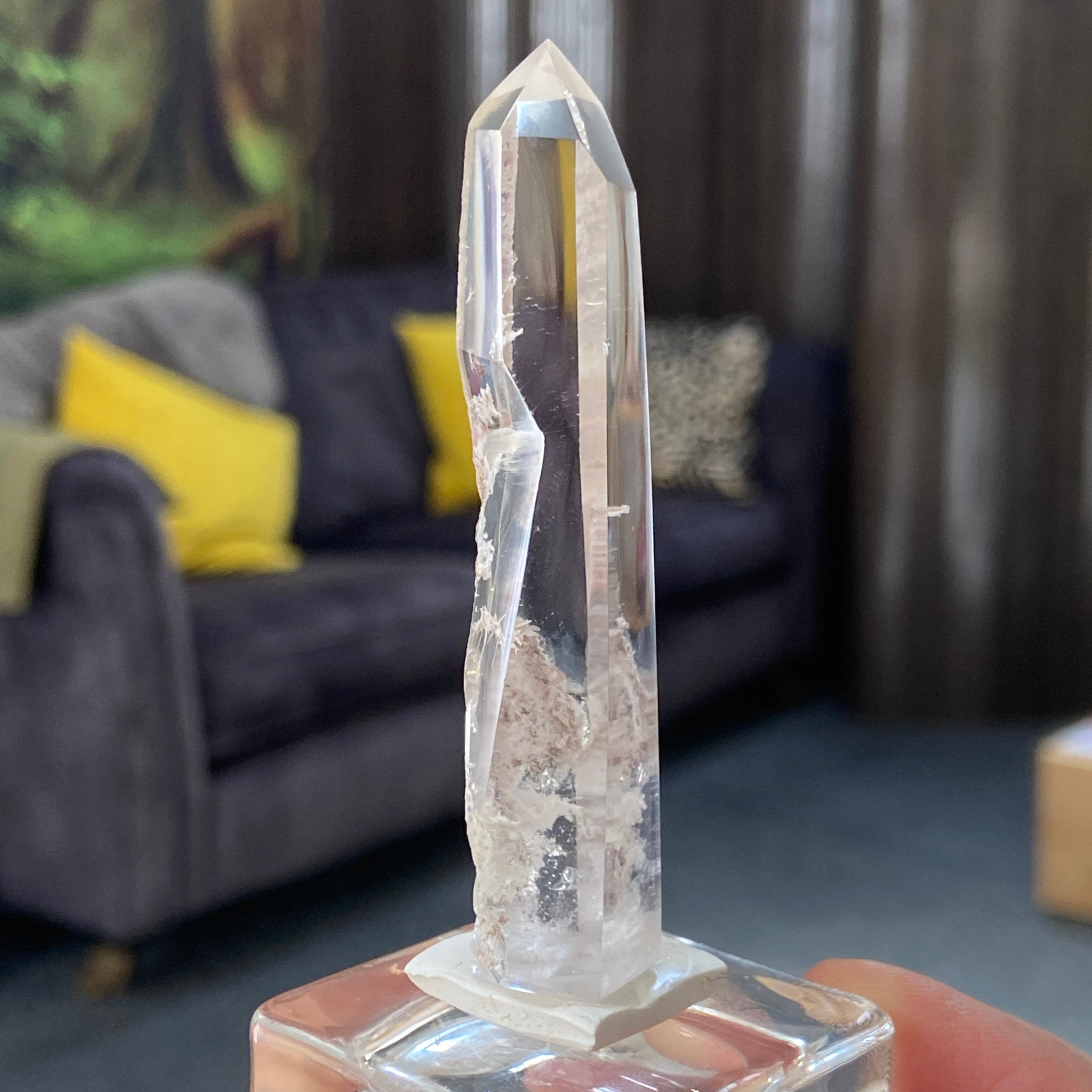 Polished Hematite Quartz Tower – Madagascar