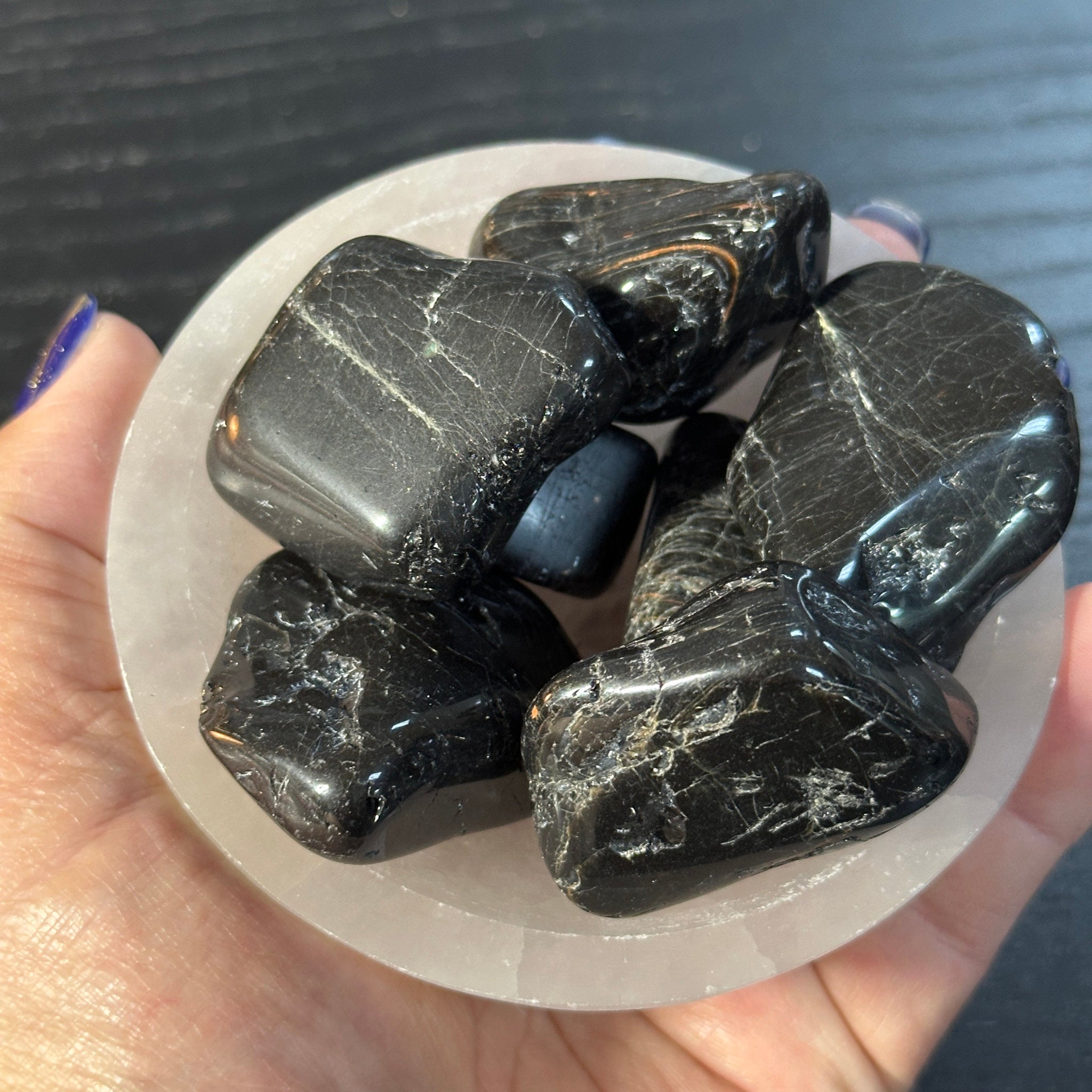 Large Black Tourmaline Tumble Stones