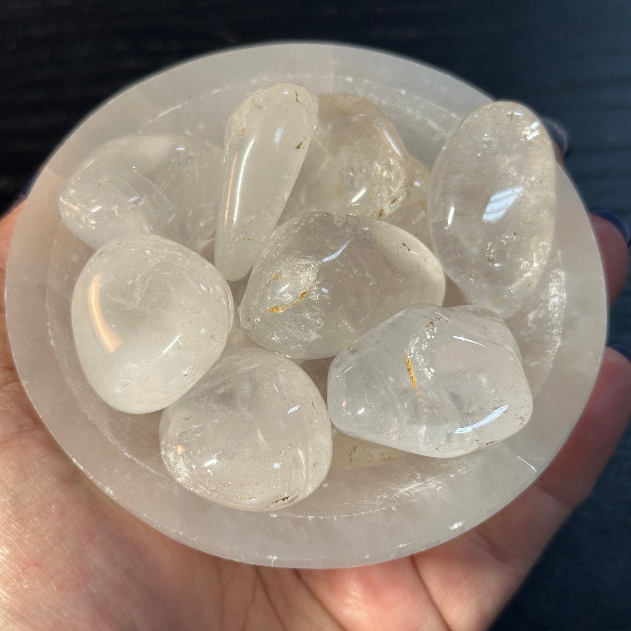 Girasol and Quartz tumbled stones