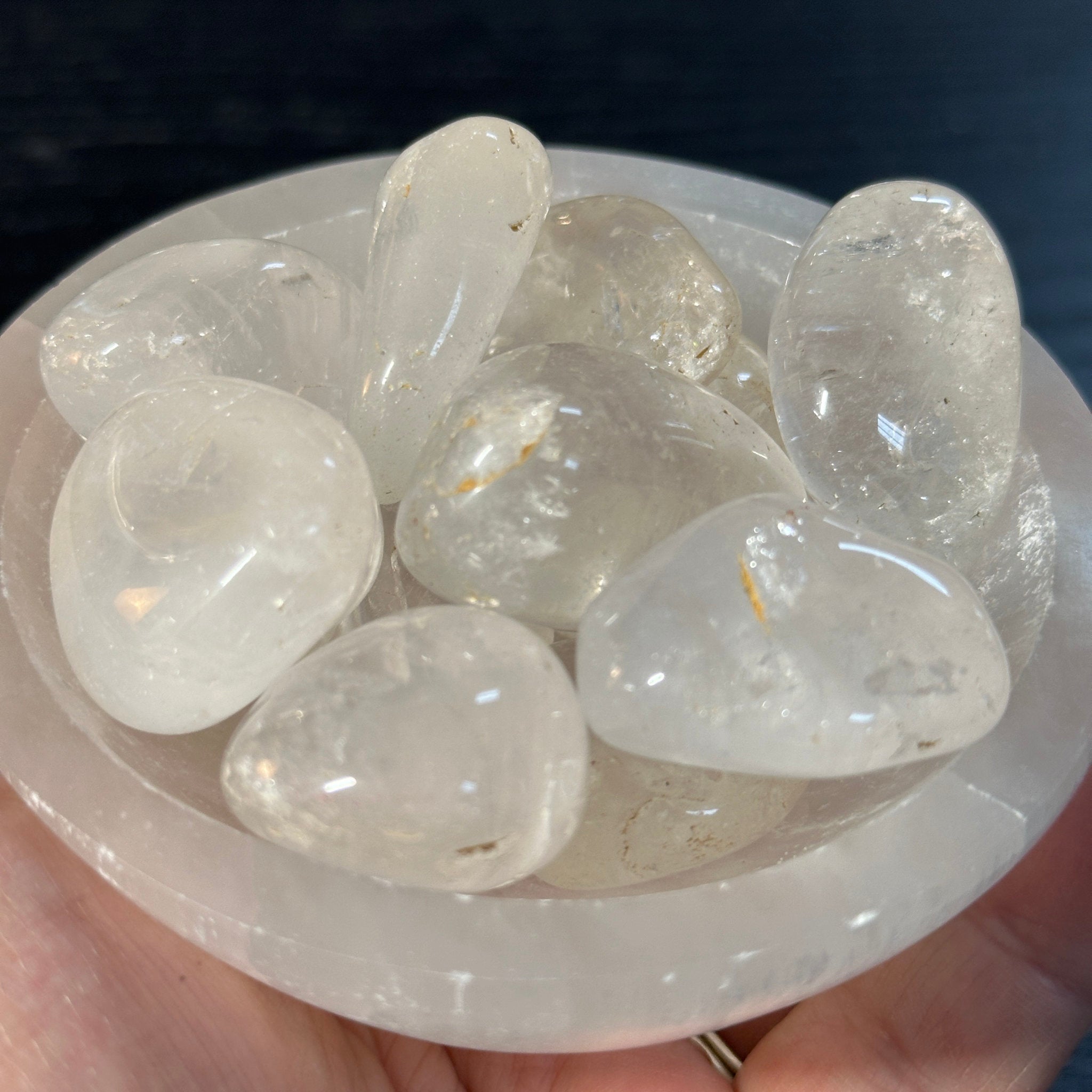 Girasol and Quartz tumbled stones