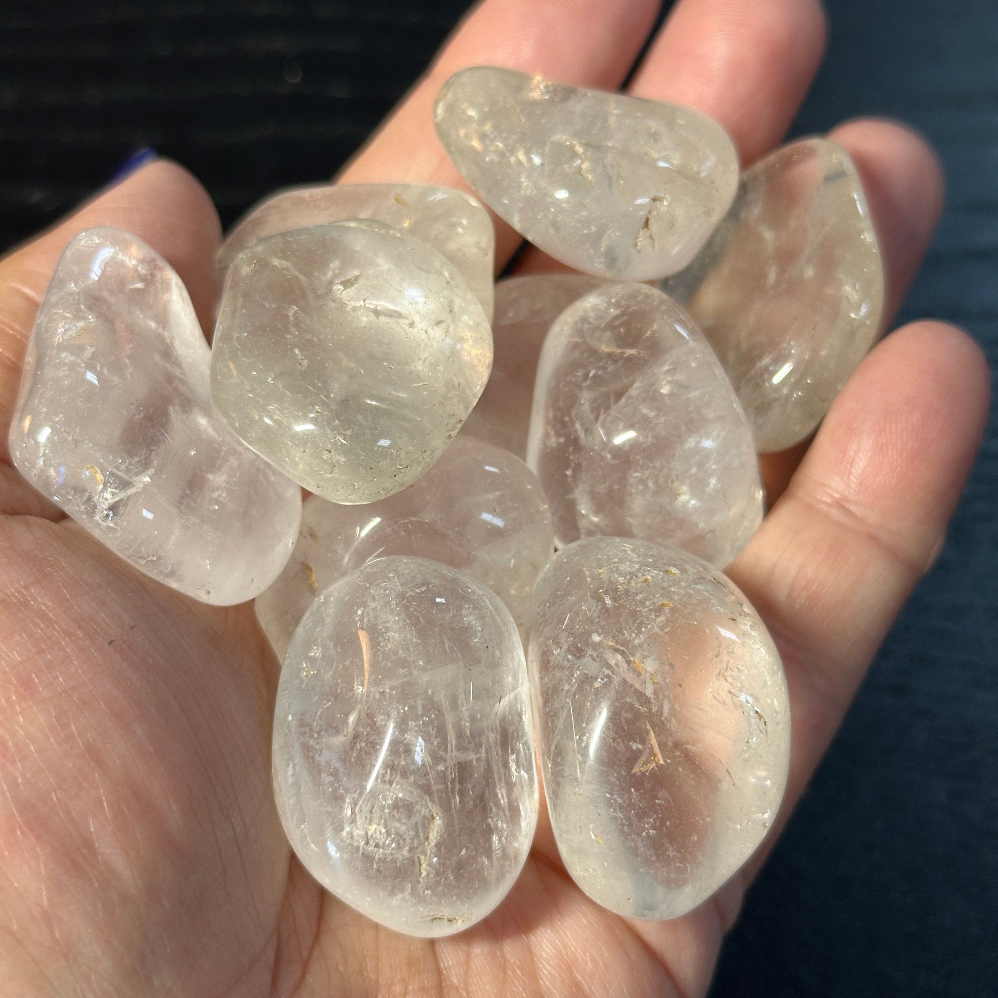Girasol and Quartz tumbled stones