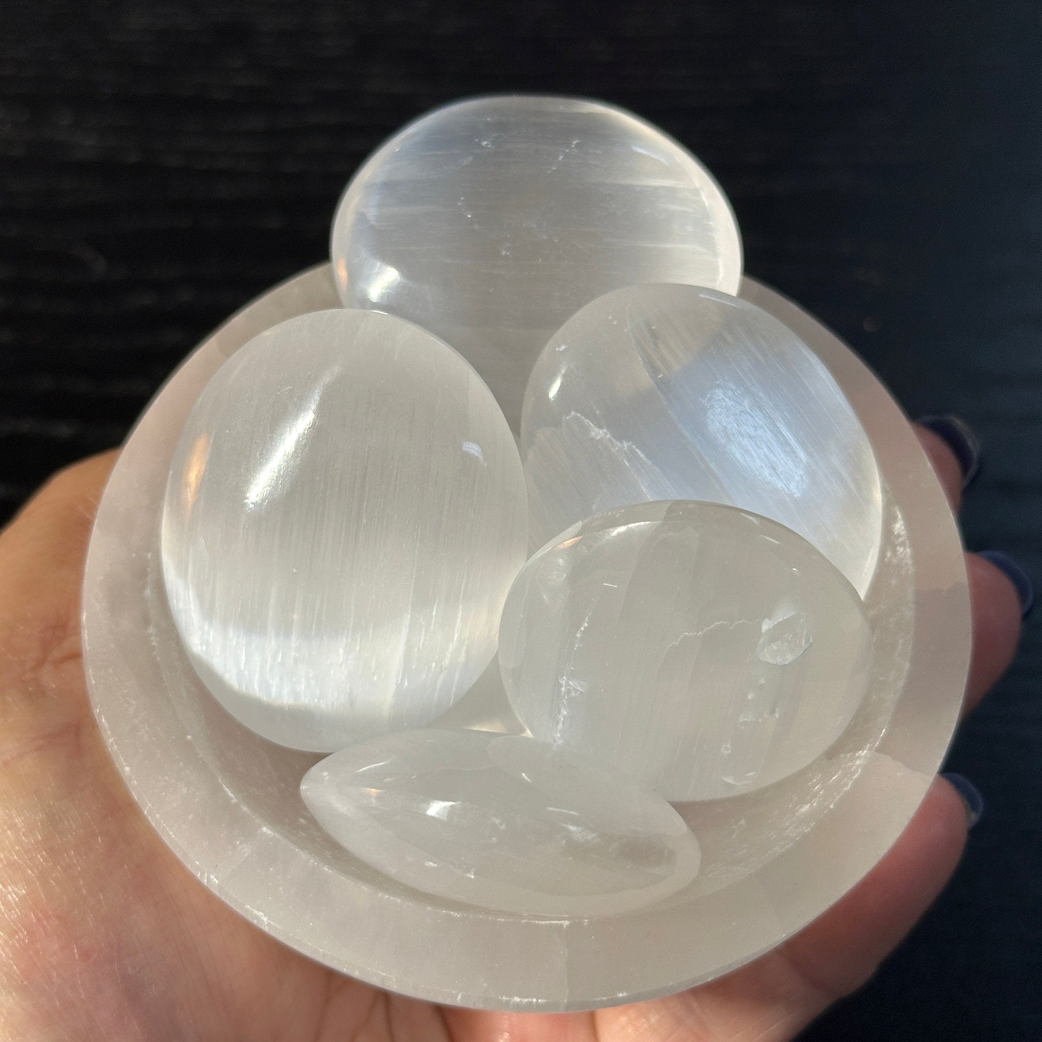 Selenite - Satin Spar Palmstones