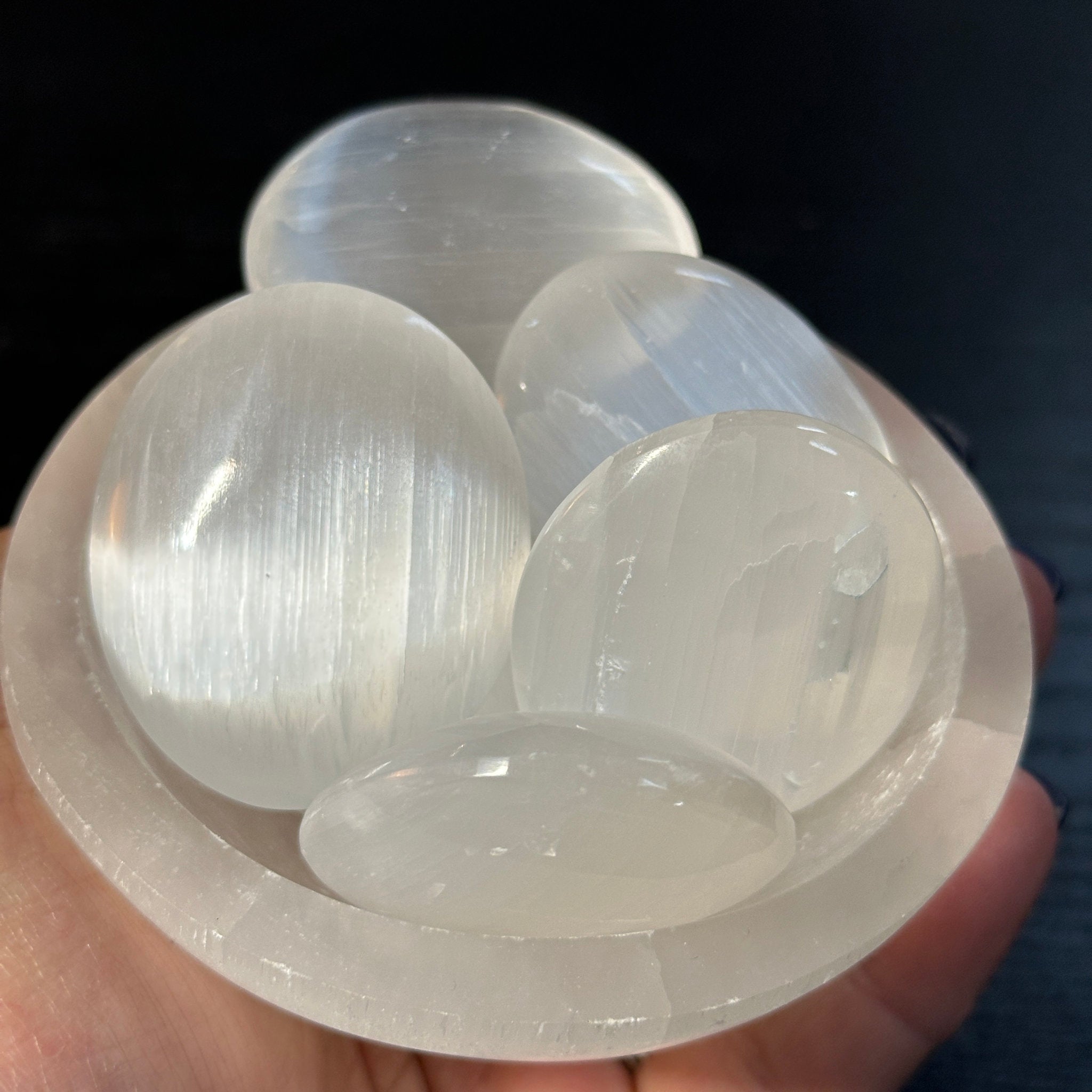 Selenite - Satin Spar Palmstones