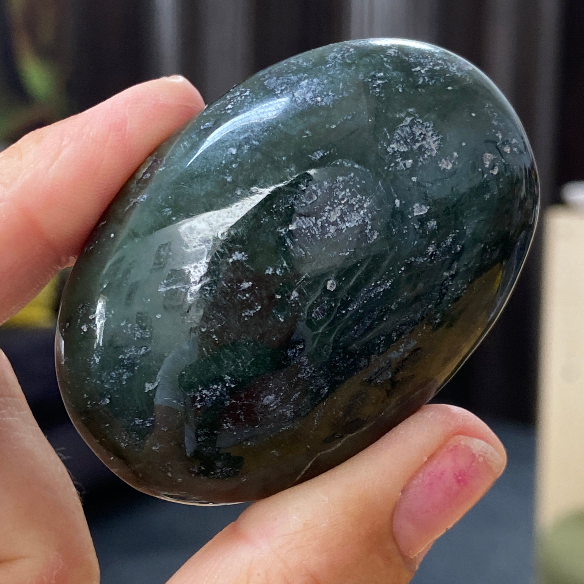 NEW FIND - Deep Green Jade Palmstone – Afghanistan