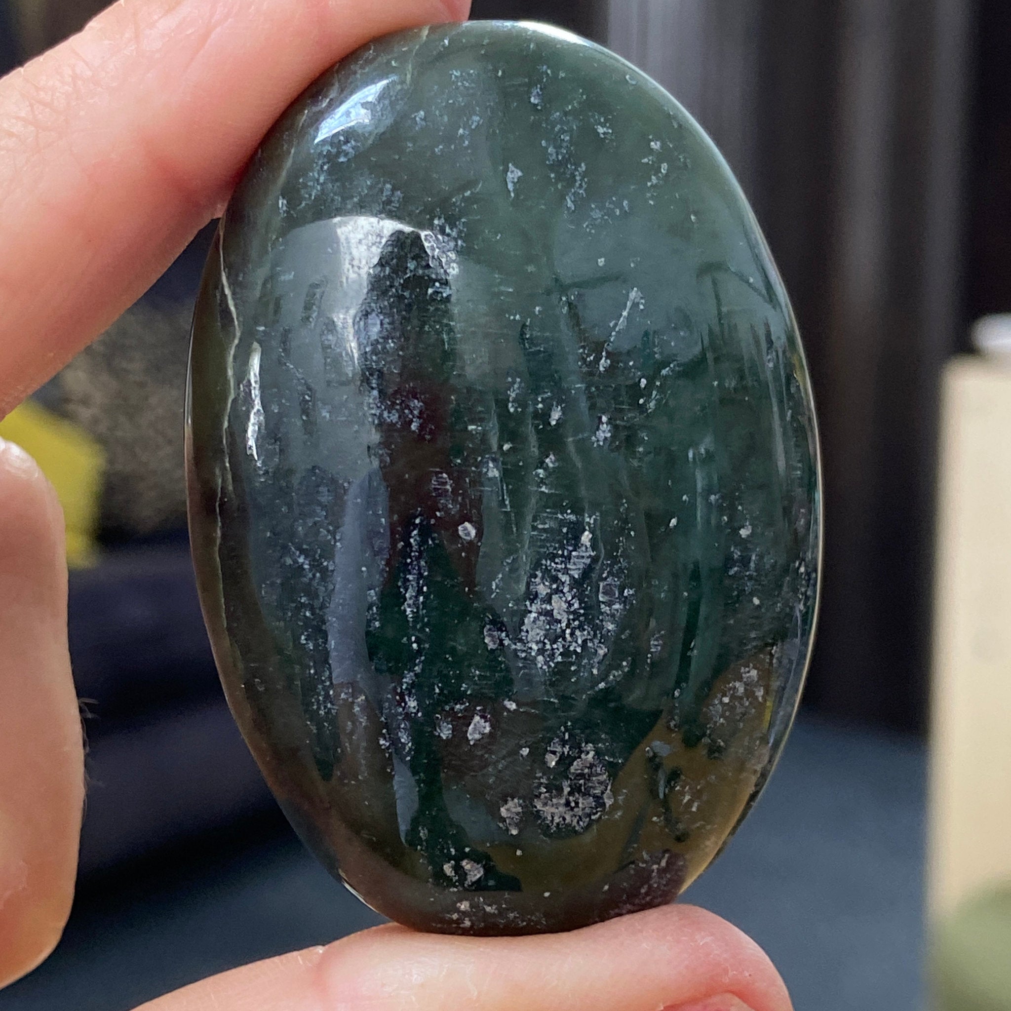 NEW FIND - Deep Green Jade Palmstone – Afghanistan
