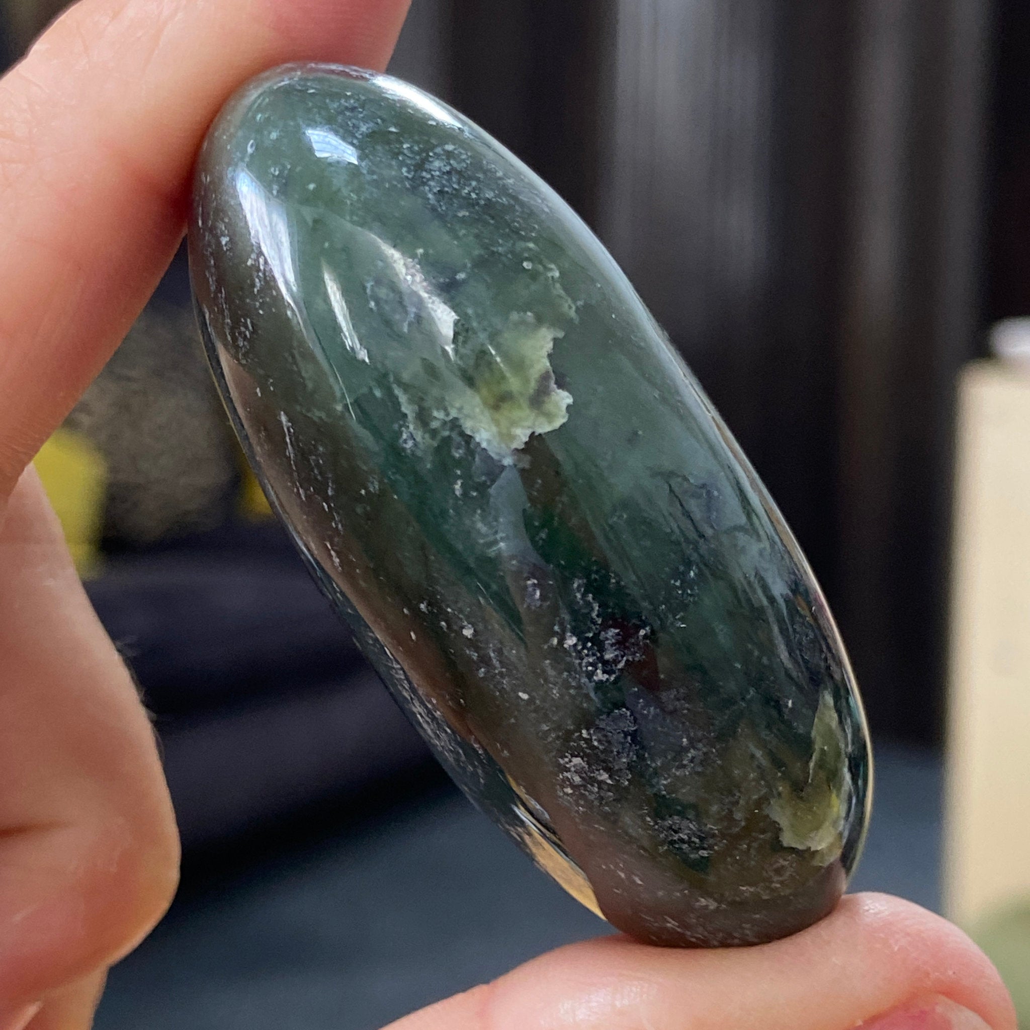 NEW FIND - Deep Green Jade Palmstone – Afghanistan