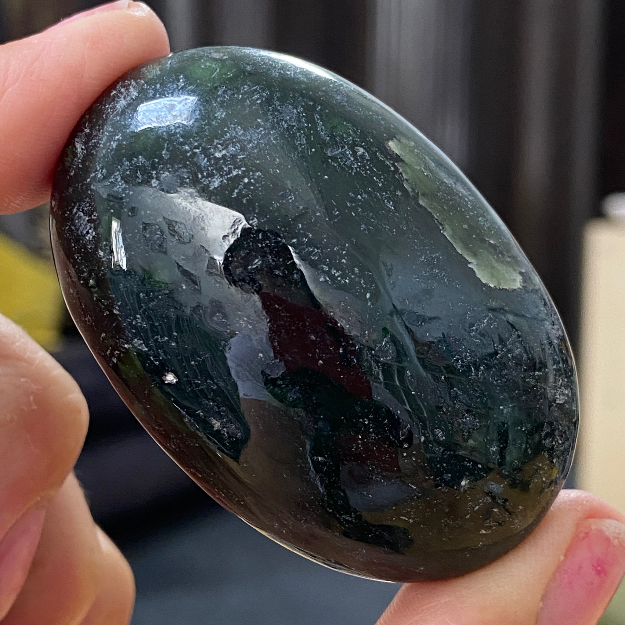 NEW FIND - Deep Green Jade Palmstone – Afghanistan