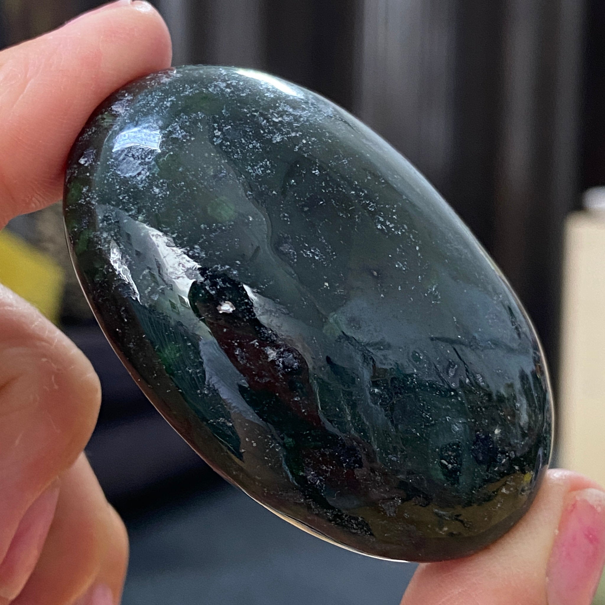 NEW FIND - Deep Green Jade Palmstone – Afghanistan