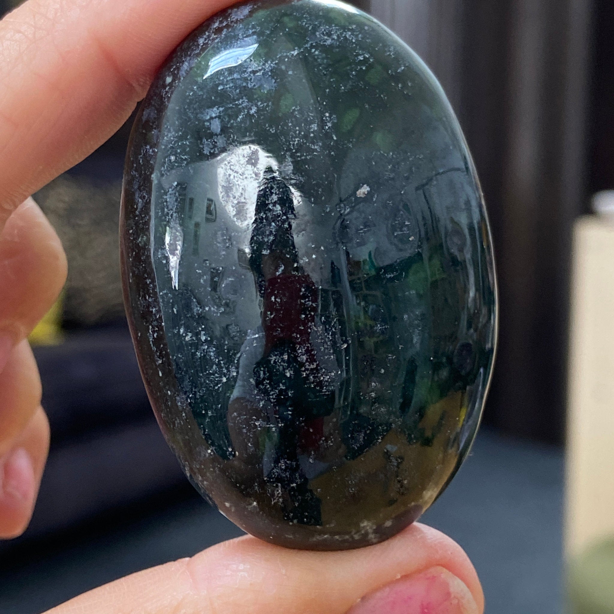 NEW FIND - Deep Green Jade Palmstone – Afghanistan