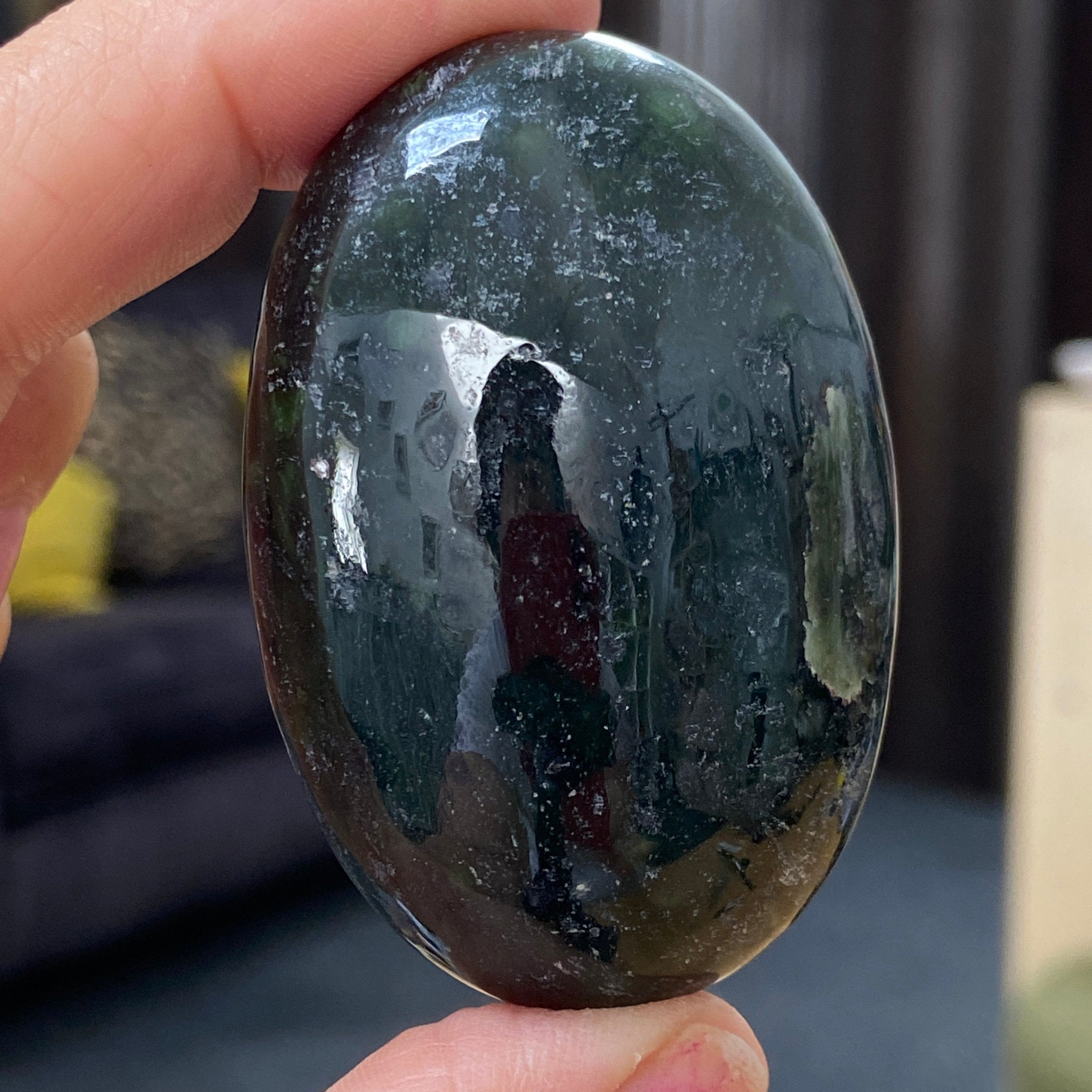 NEW FIND - Deep Green Jade Palmstone – Afghanistan