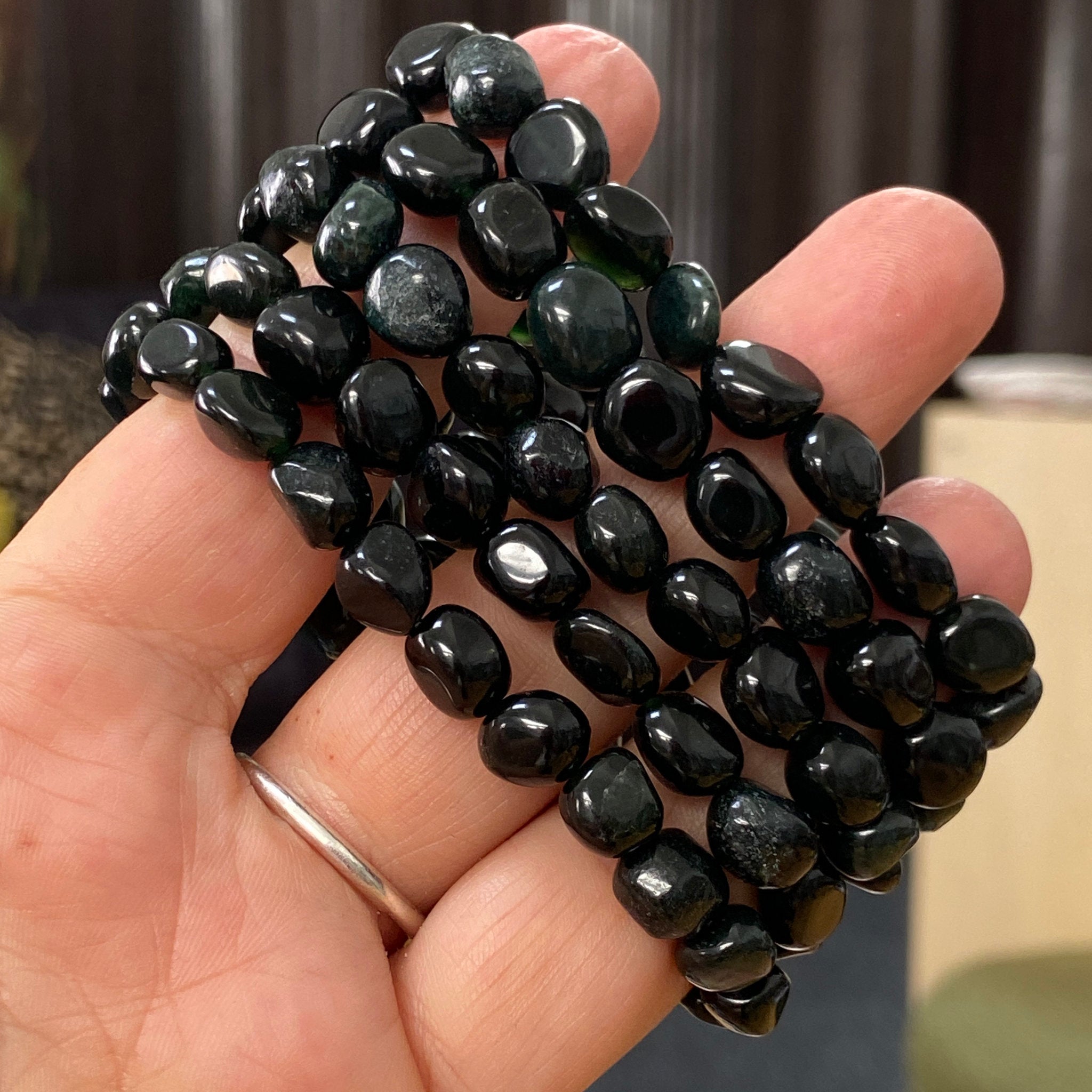 Greenland Black Jade Stretch Bracelets