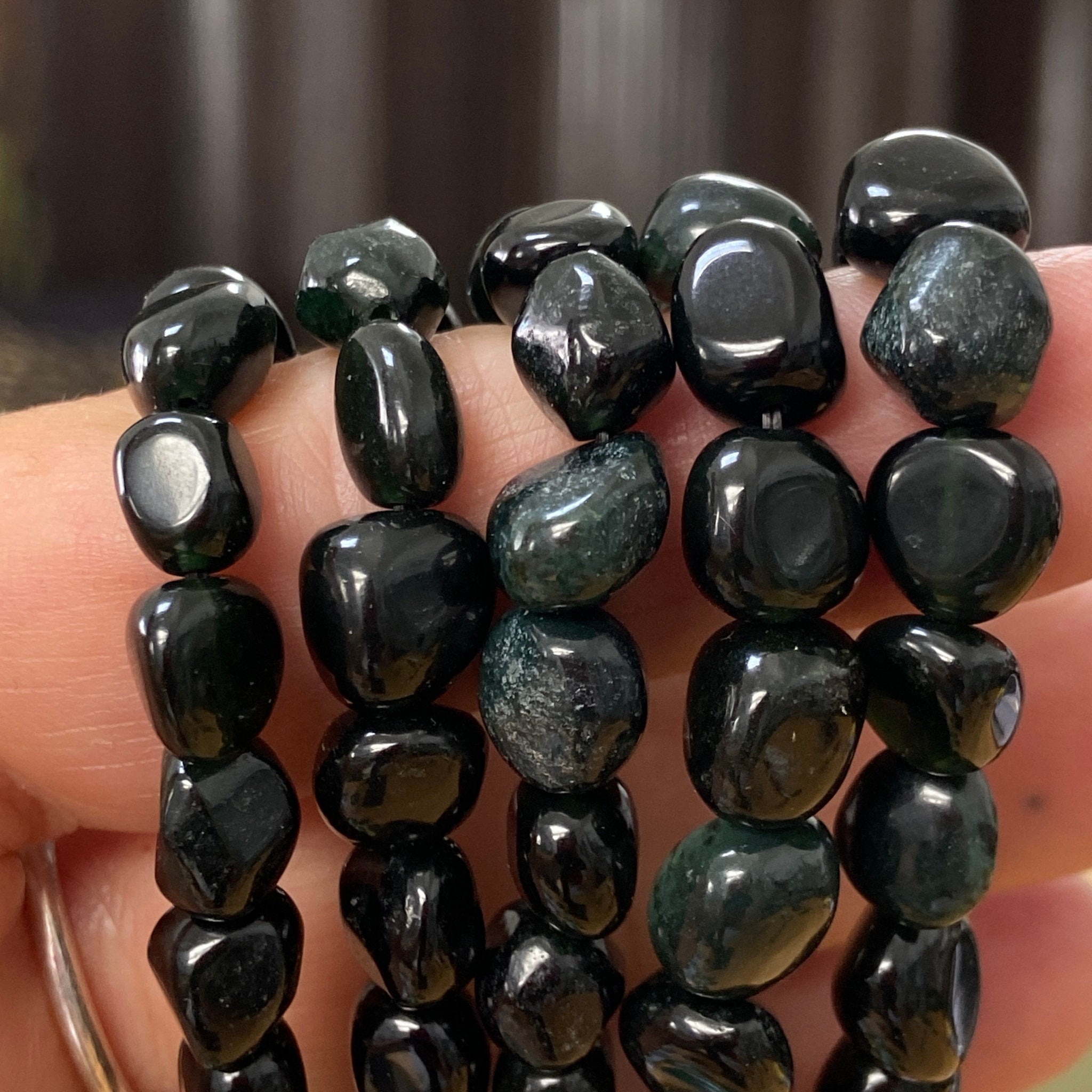 Greenland Black Jade Stretch Bracelets
