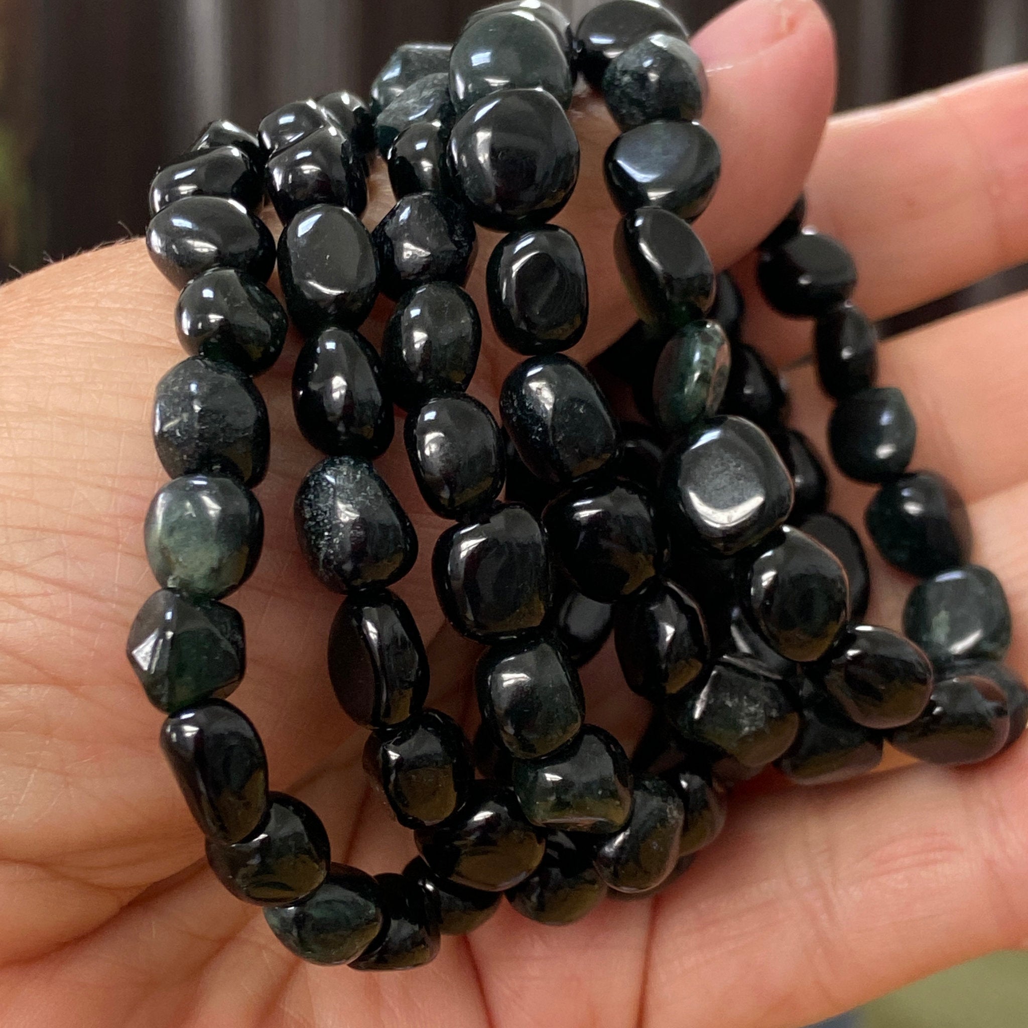 Greenland Black Jade Stretch Bracelets