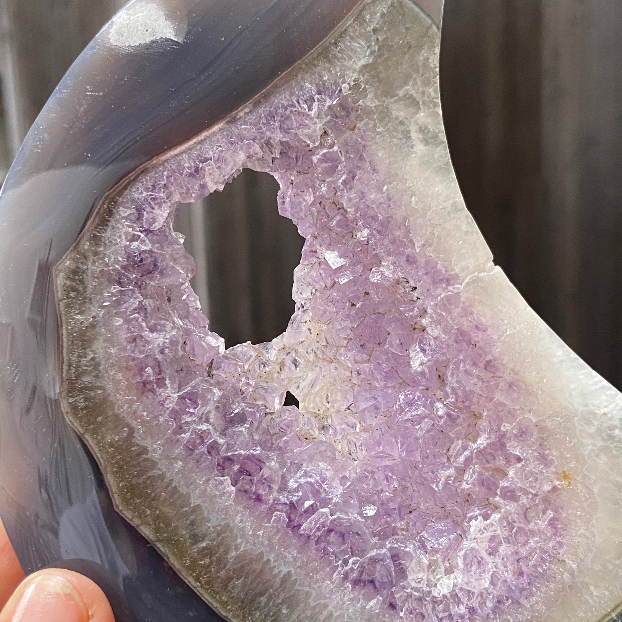 Amethyst Chalcedony Crescent Moon