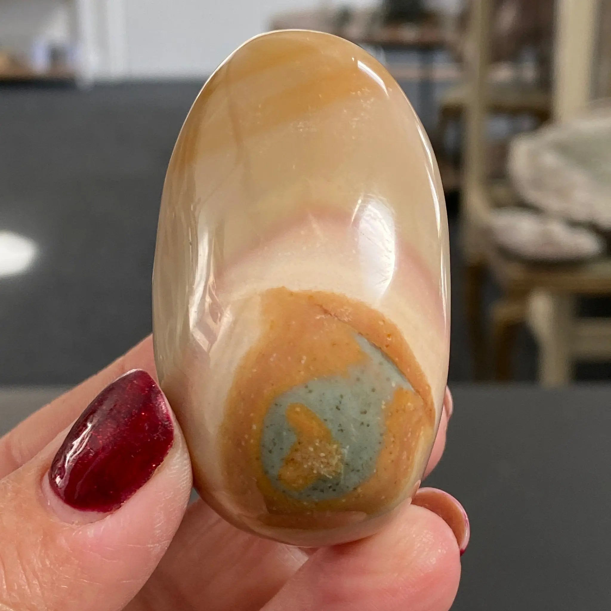 Picture Japser, Polychrome Jasper Palm stone Castle Rocks Cornwall