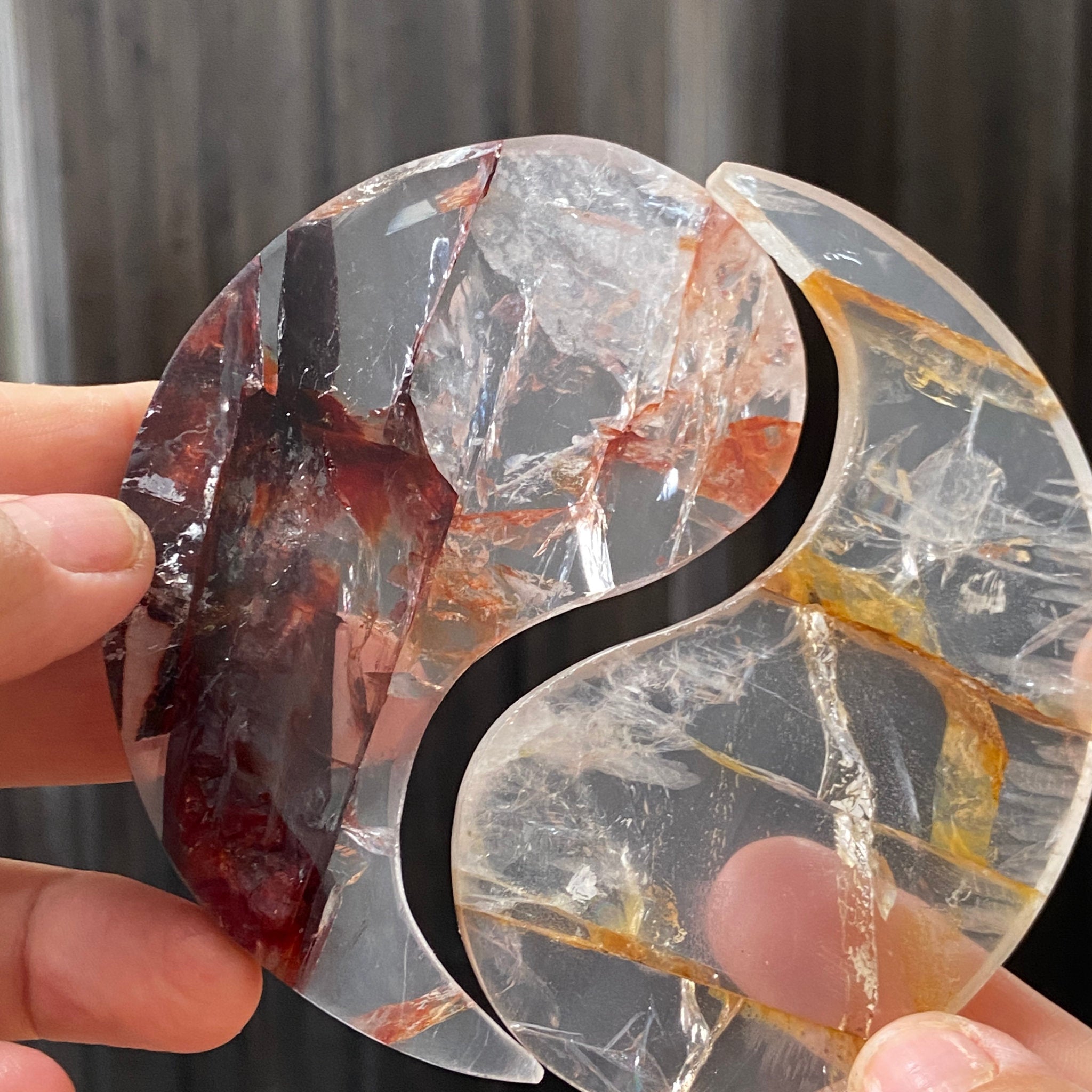 Fire Quartz and Golden Healer Yin Yang