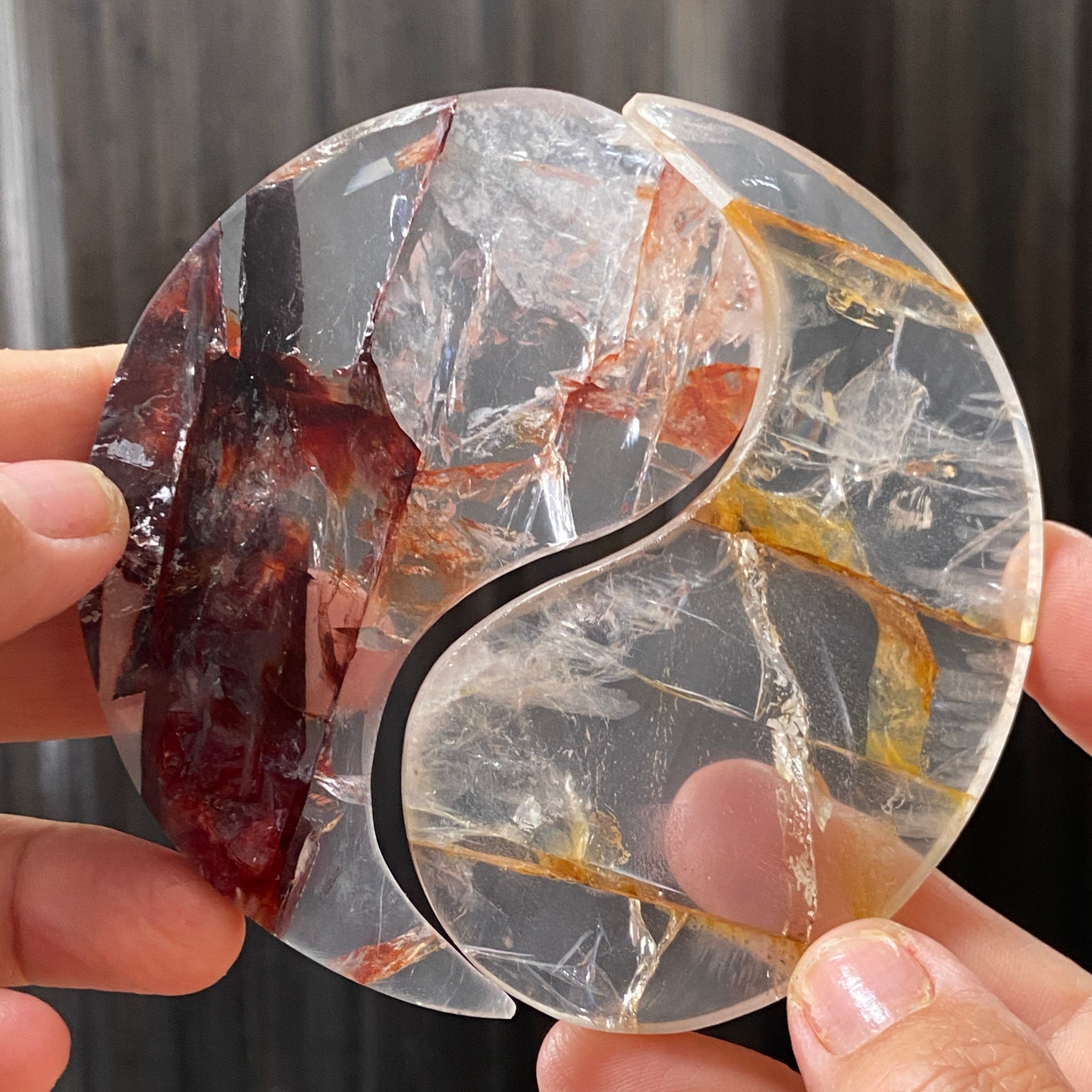 Fire Quartz and Golden Healer Yin Yang
