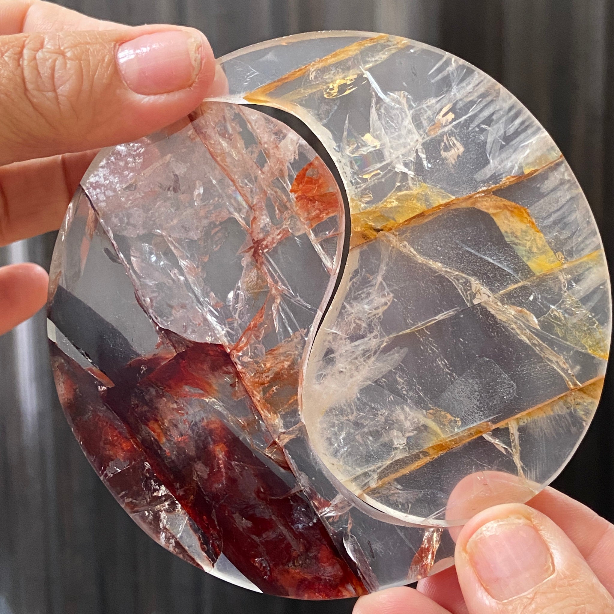 Fire Quartz and Golden Healer Yin Yang
