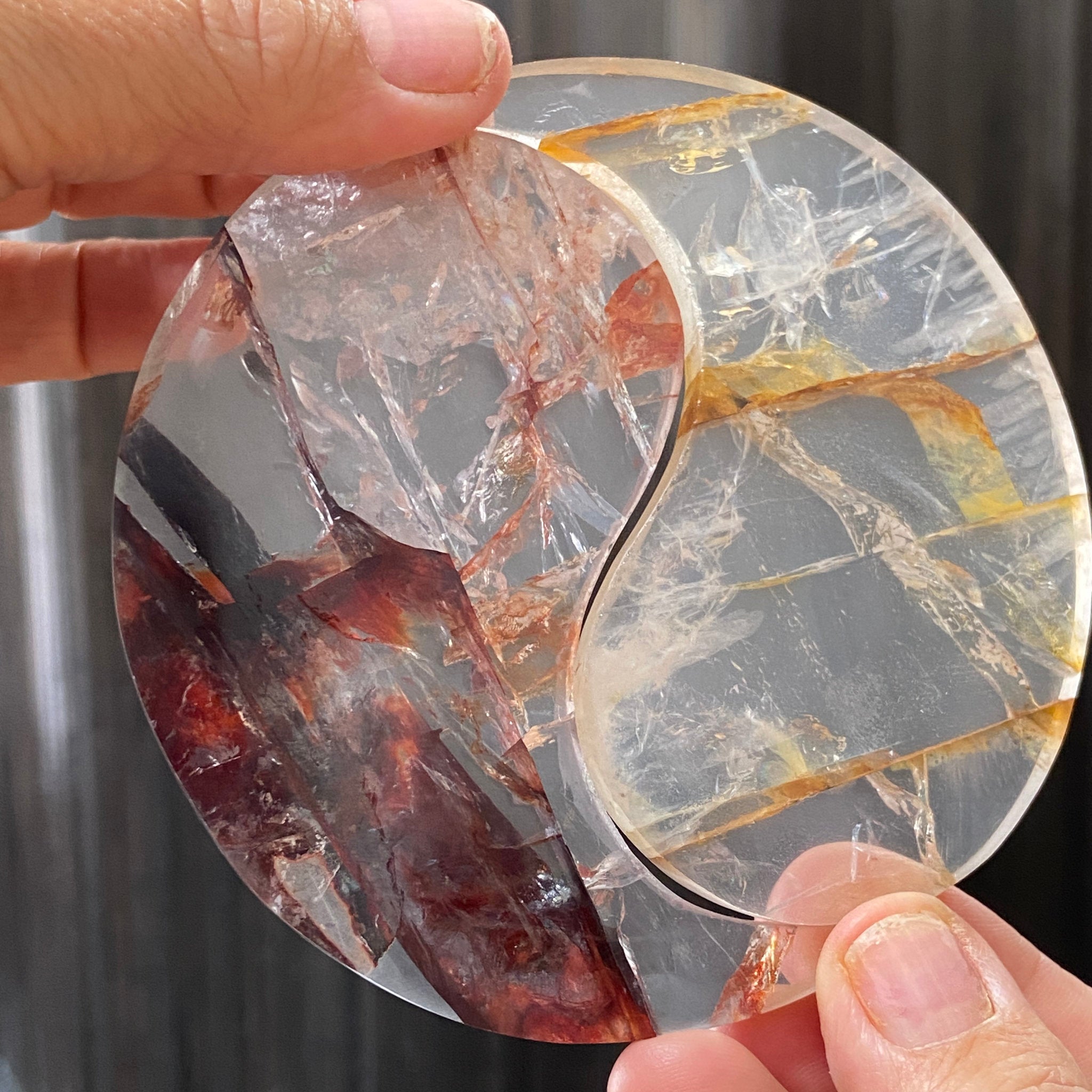 Fire Quartz and Golden Healer Yin Yang
