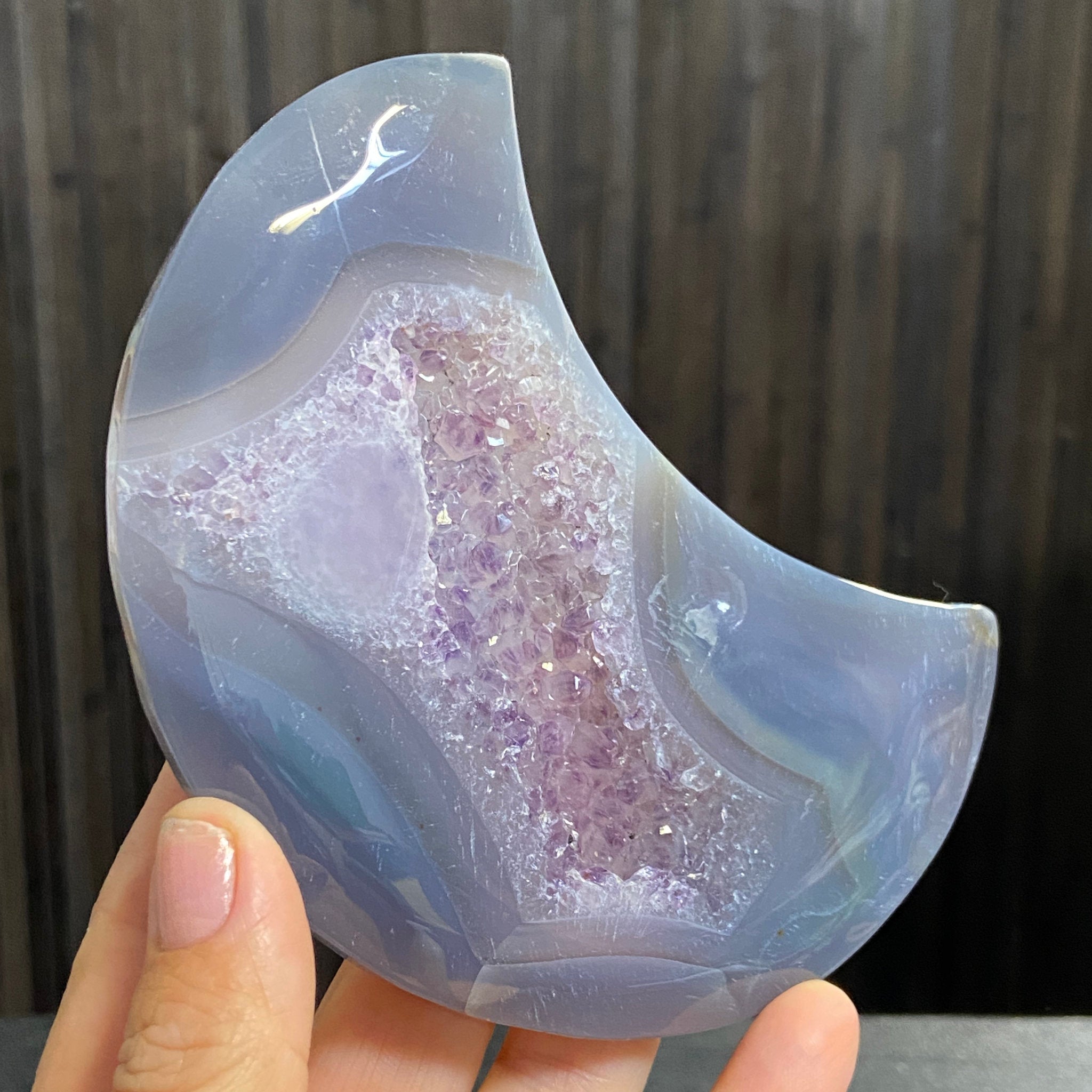 Amethyst Chalcedony Crescent Moon