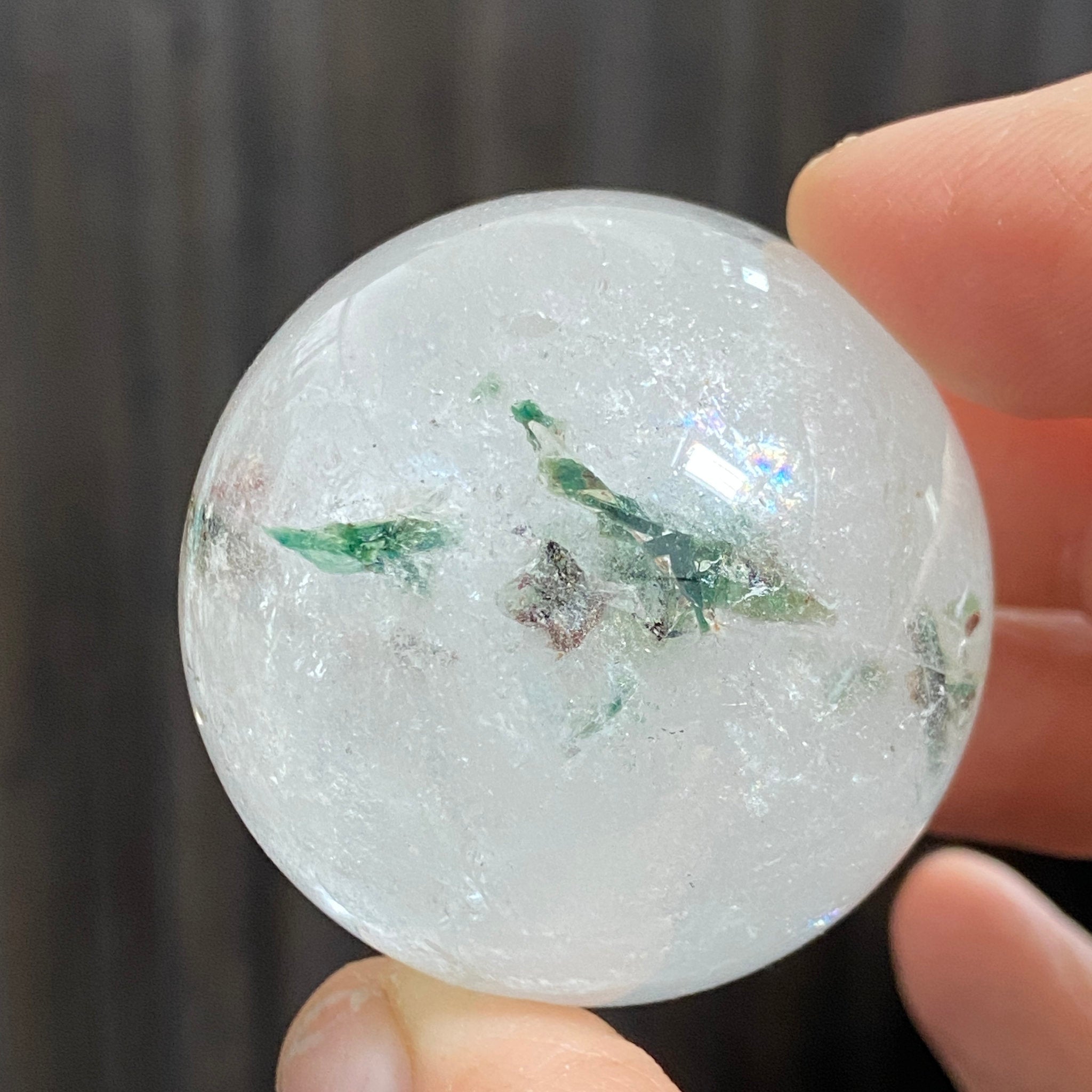 Quartz with Fuchsite Sphere