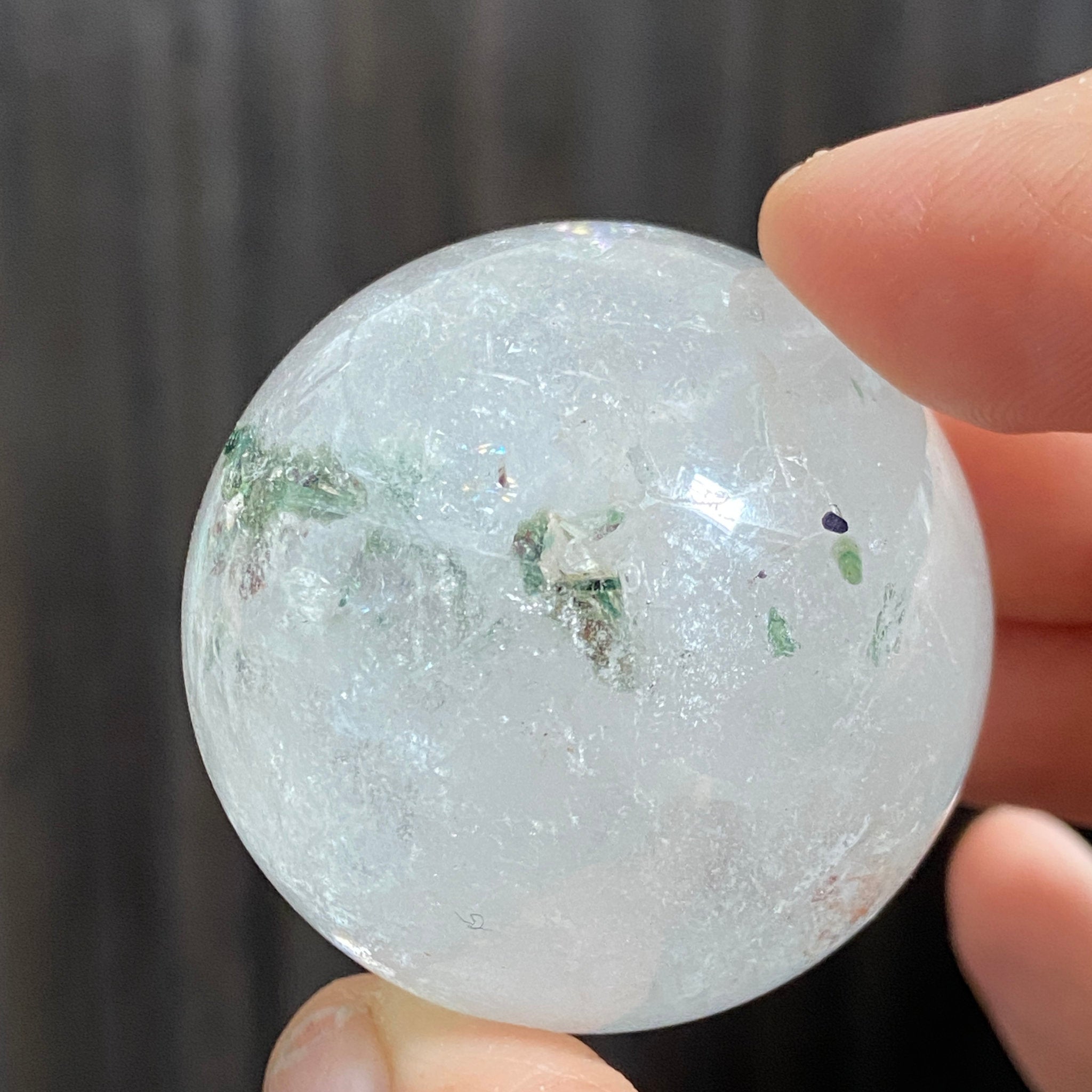Quartz with Fuchsite Sphere