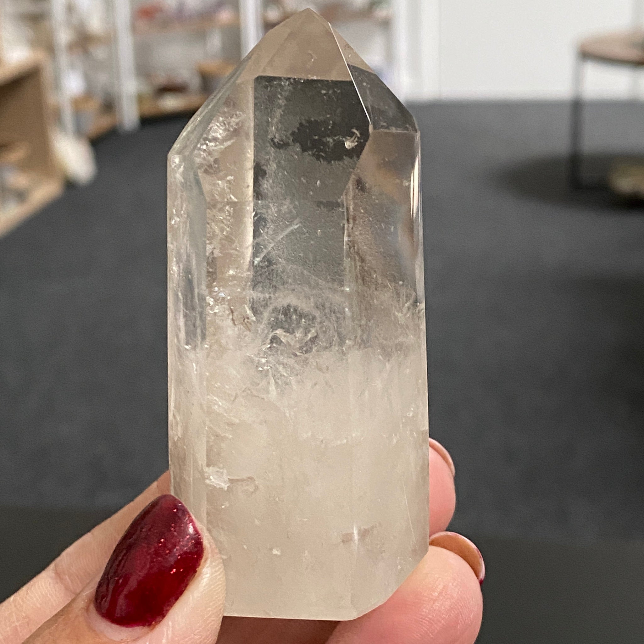 River Rolled Channeller Clear Quartz Tower