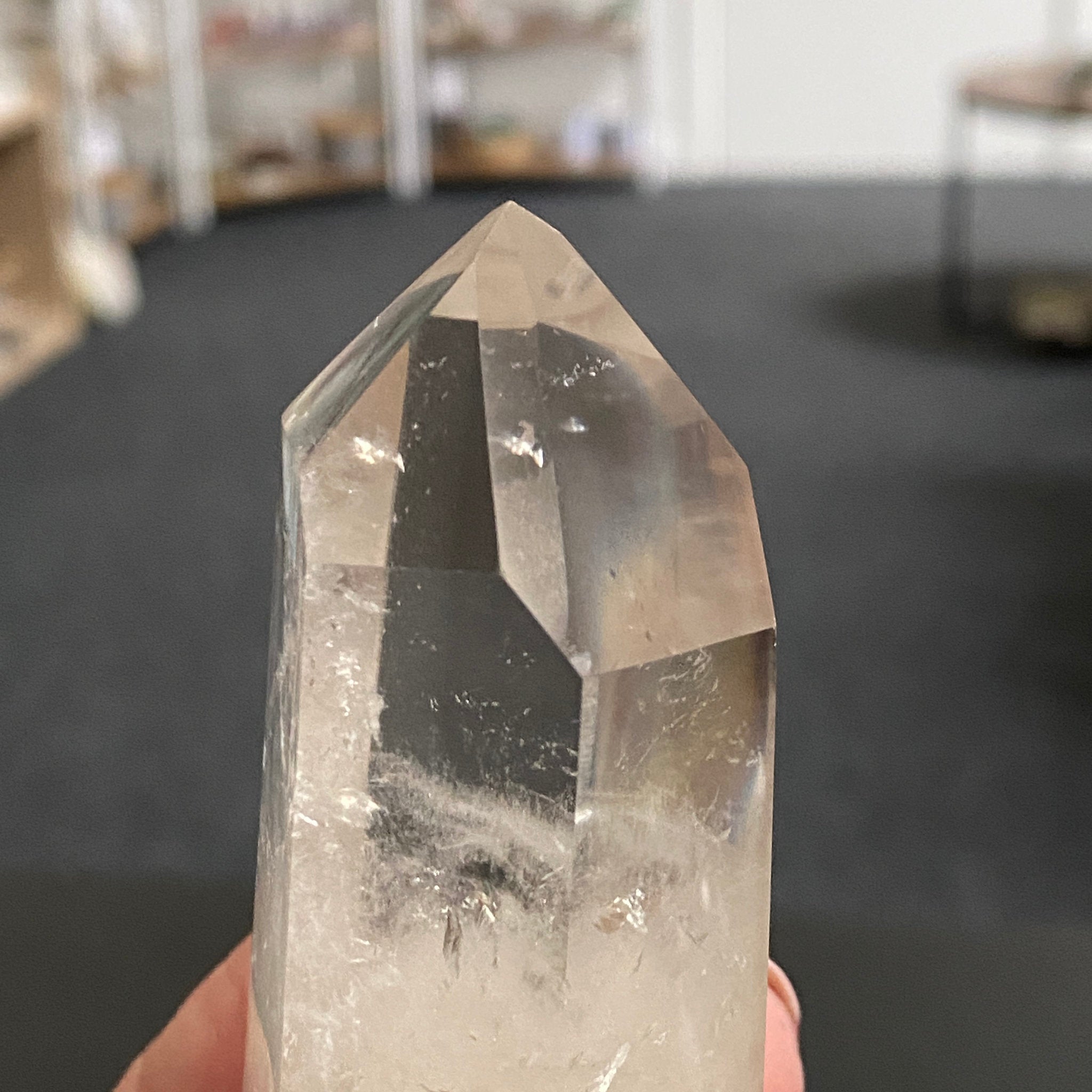 River Rolled Channeller Clear Quartz Tower