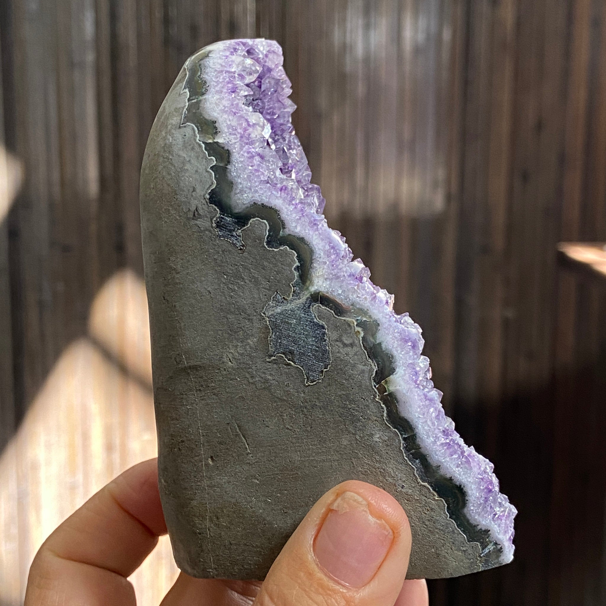 Uruguayan Clear Quartz & Amethyst Cut Base
